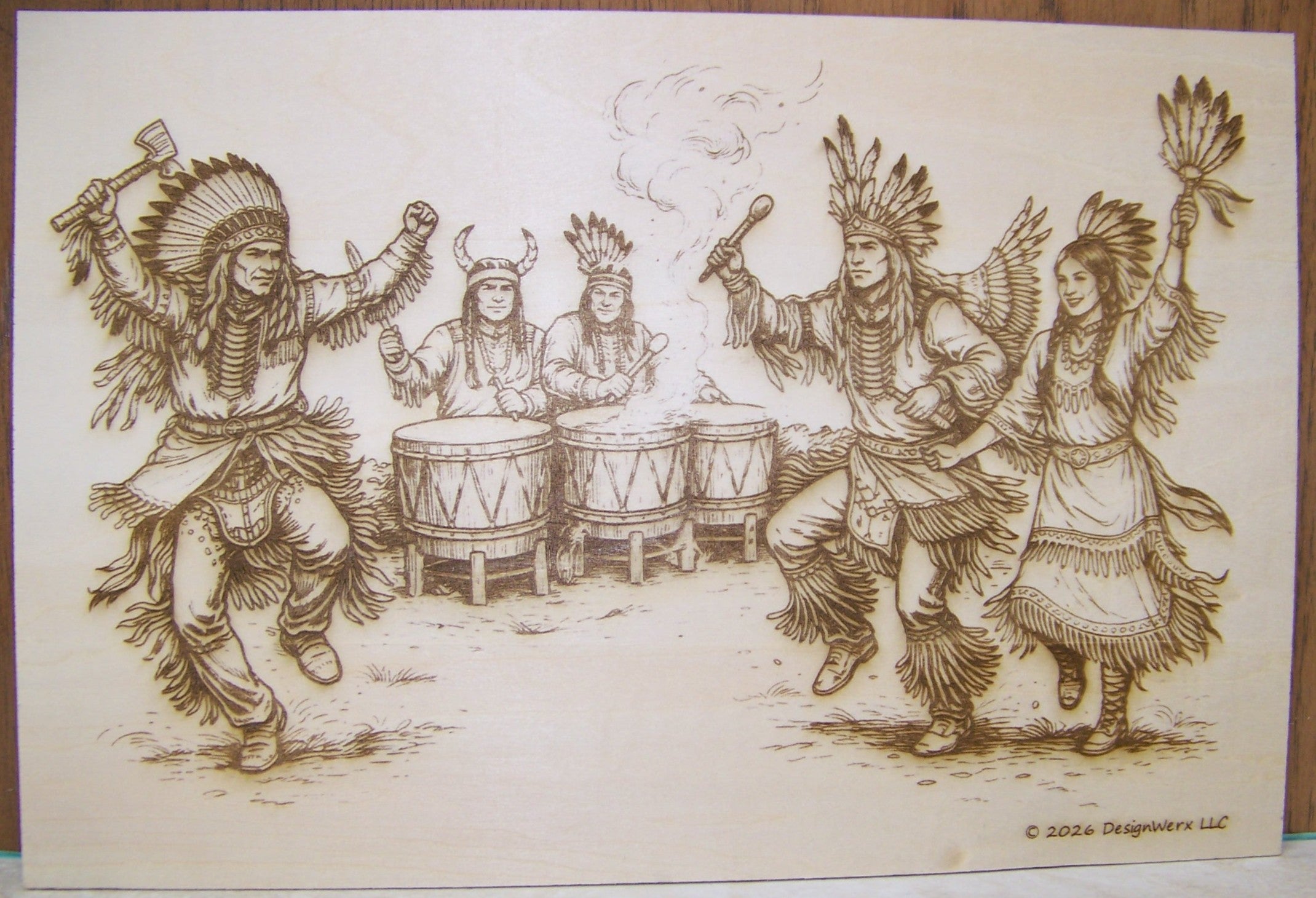 Native American Indian Pow-Wow Dance Laser Engraving