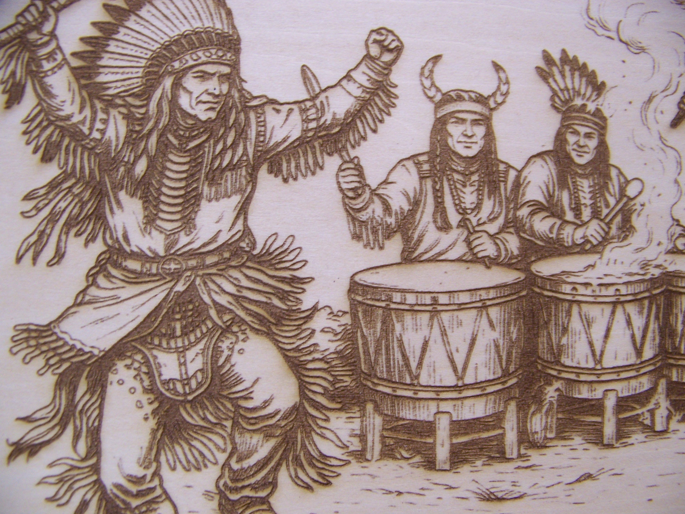 Native American Indian Pow-Wow Dance Laser Engraving