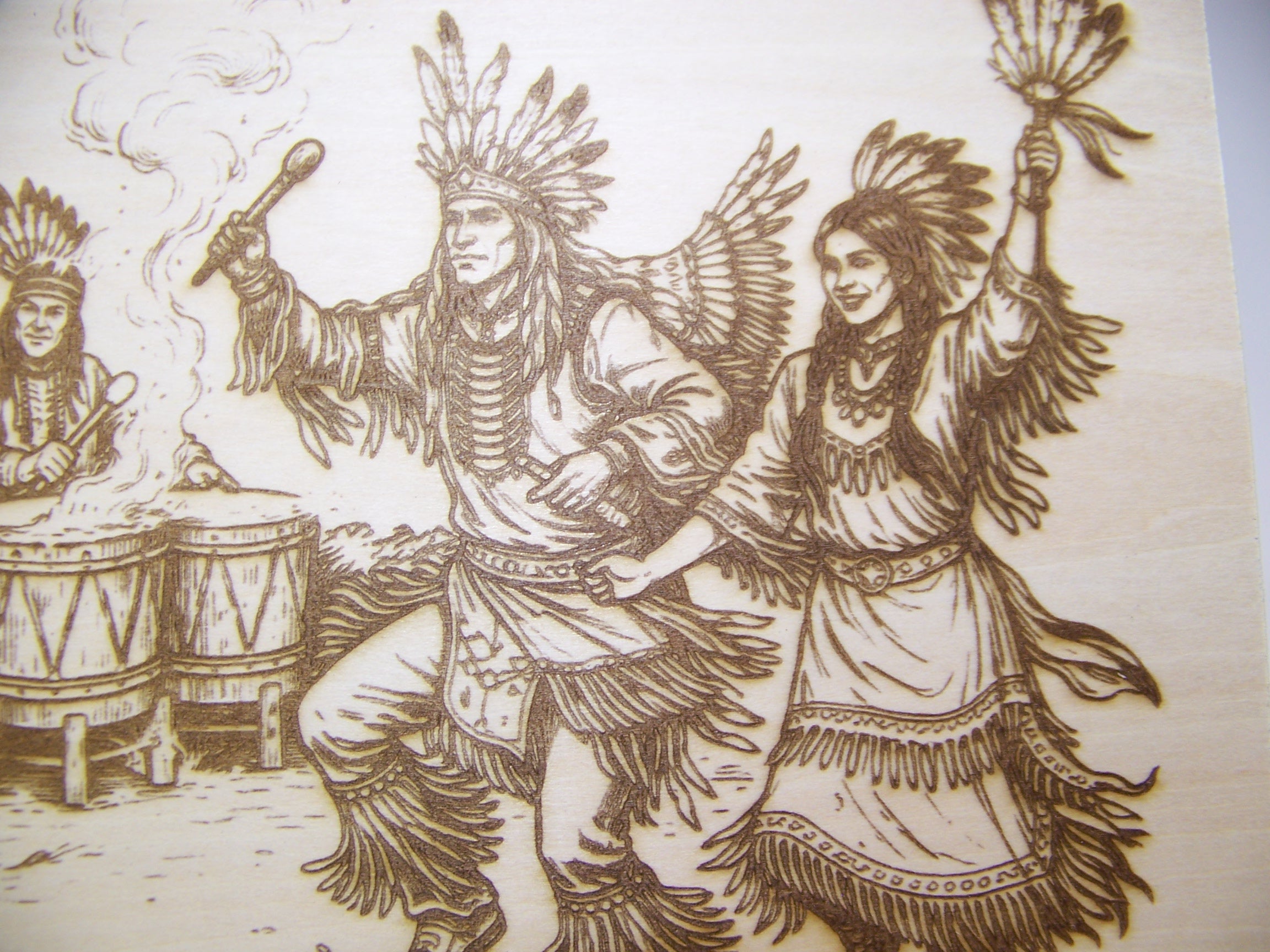 Native American Indian Pow-Wow Dance Laser Engraving