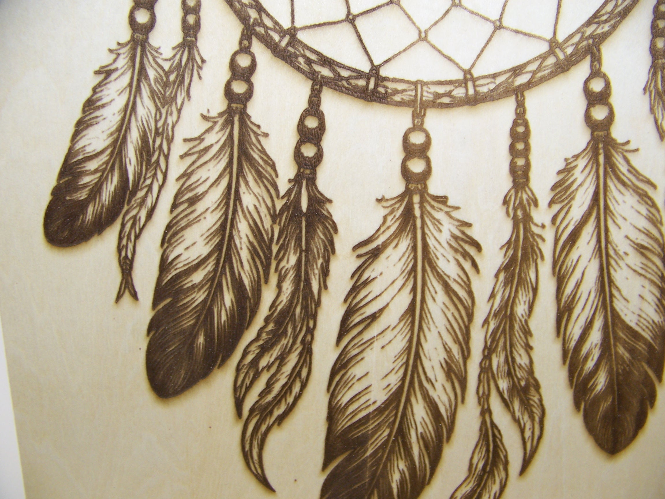 Native American Dreamcatcher with Eagle Laser Engraving