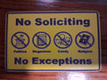 No Soliciting No Exceptions