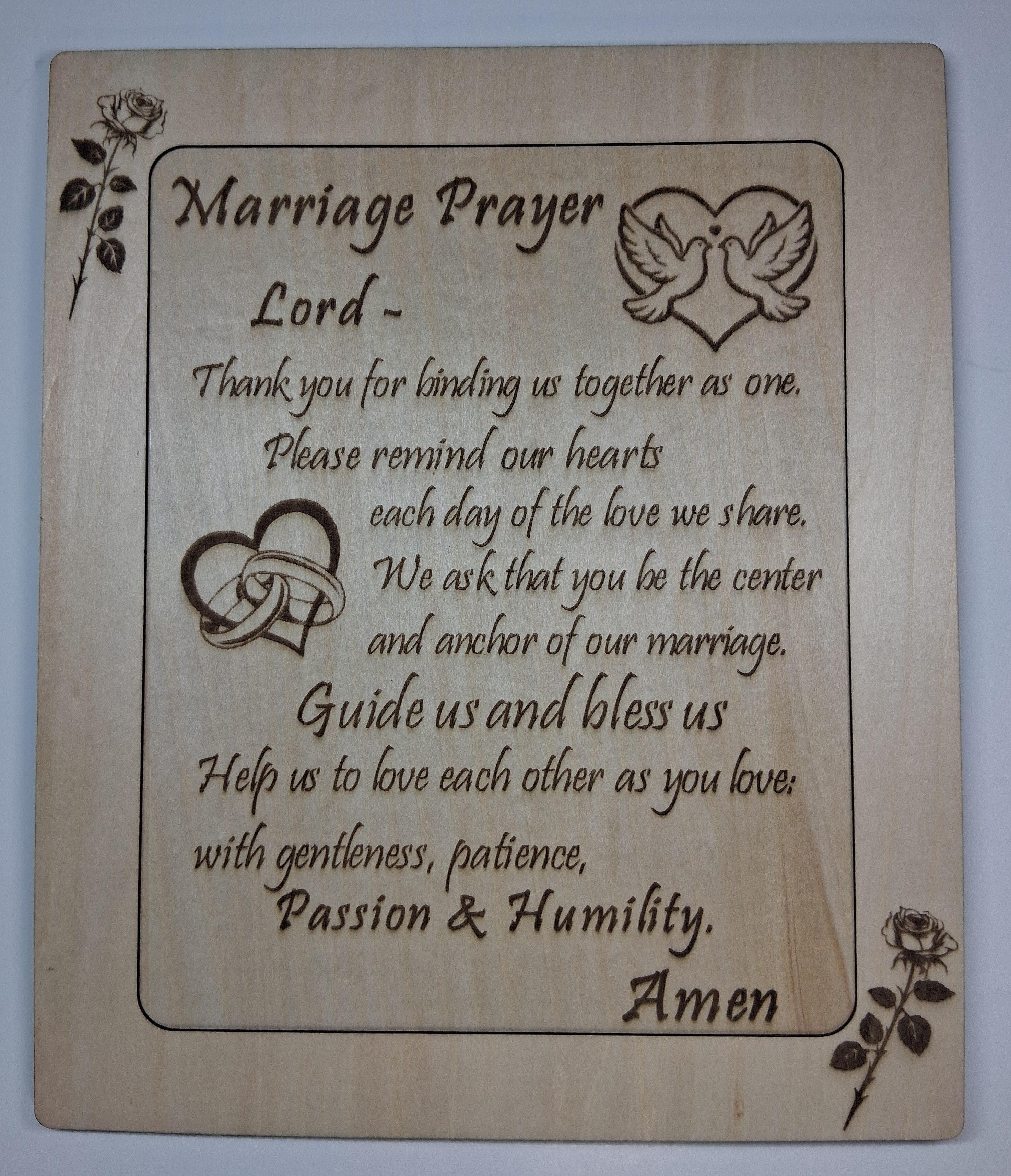Marriage Prayer Decorative Plaque