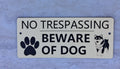 No Trespassing - Beware of Dog Sign