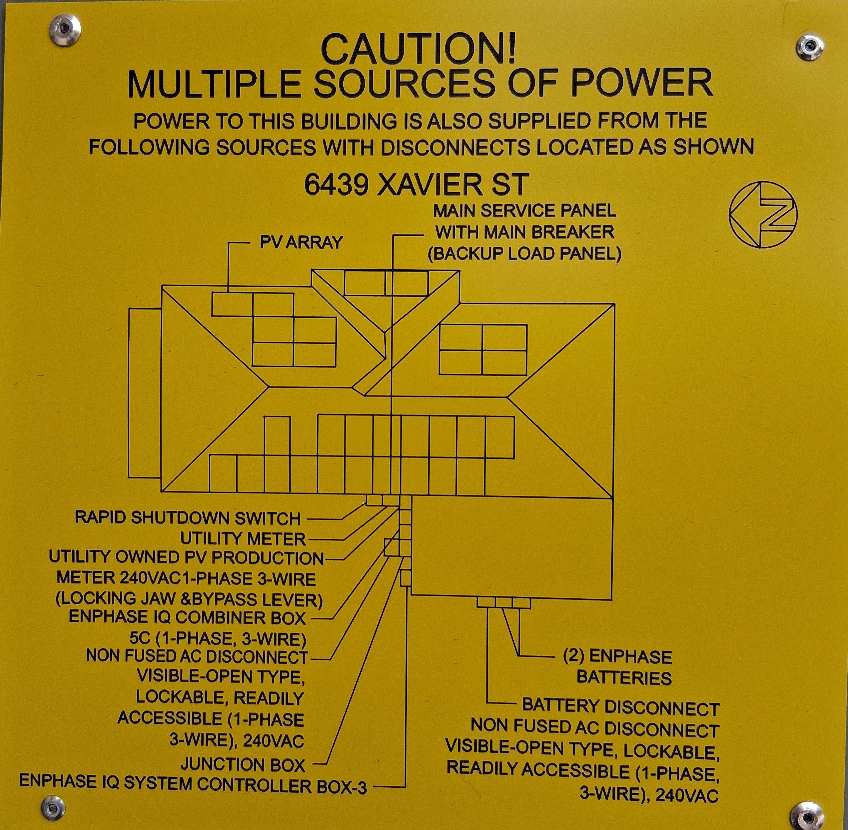 Custom Engraved PV Solar Map Placard