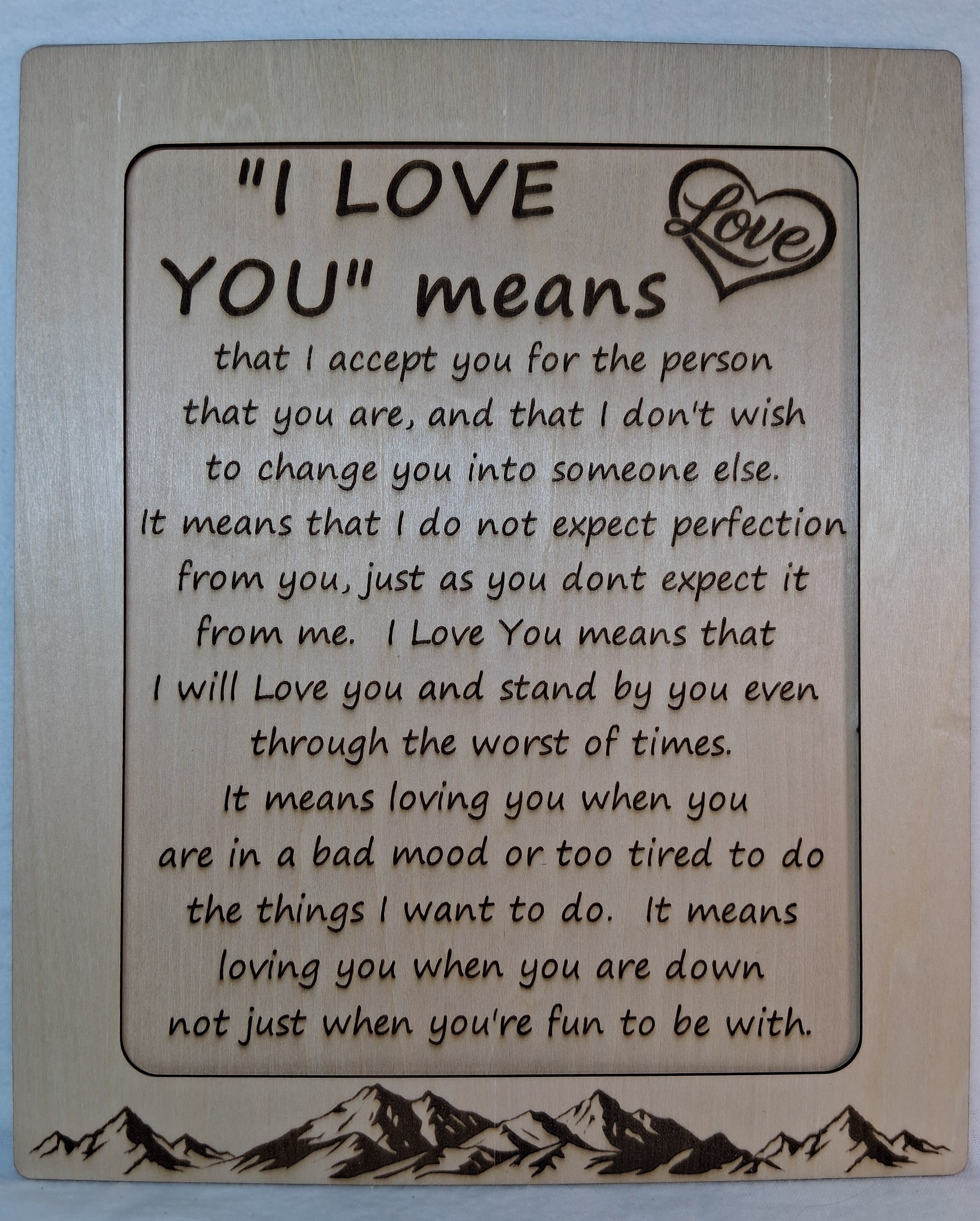 I Love You means - Decorative Plaque