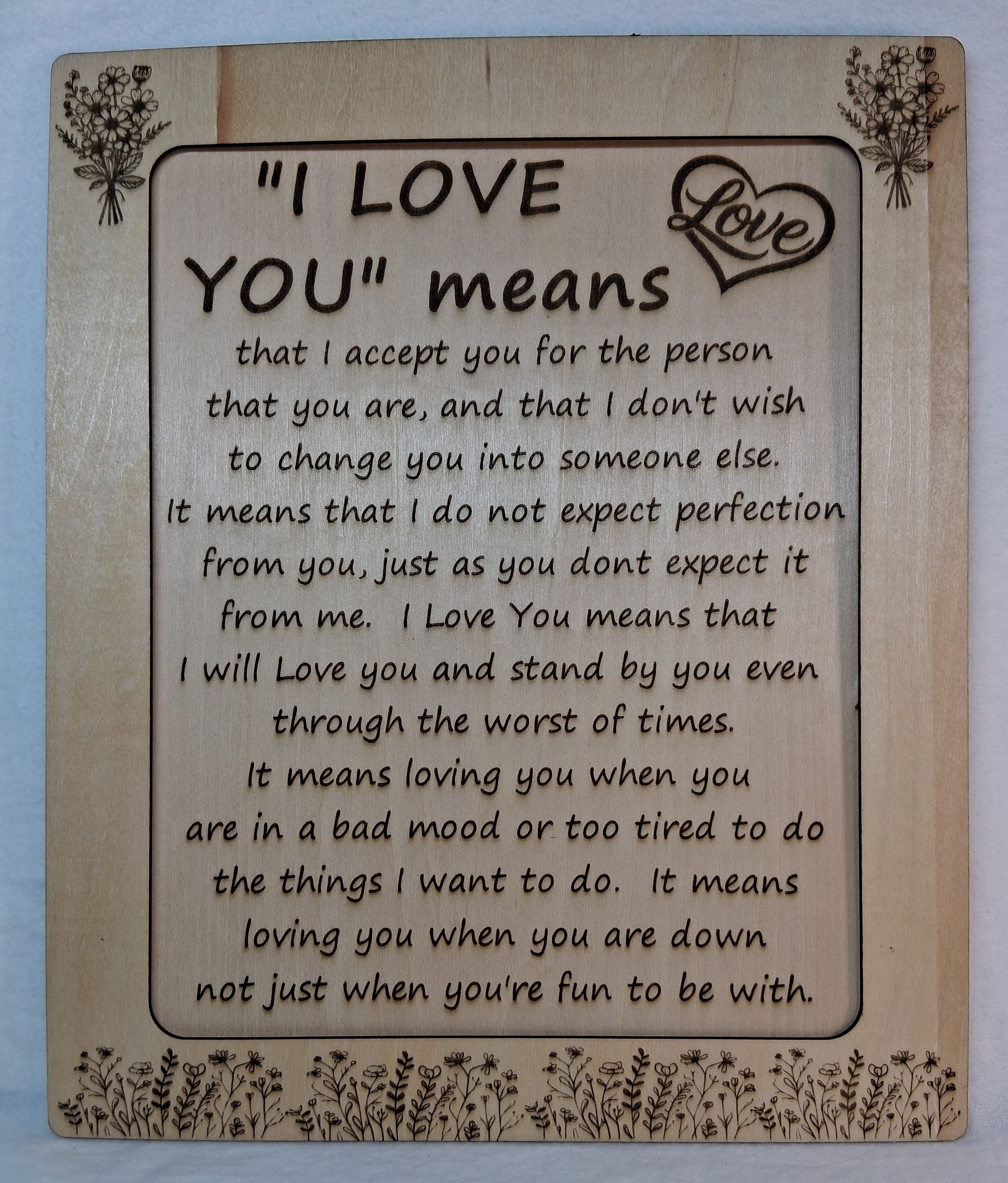 I Love You means - Decorative Plaque