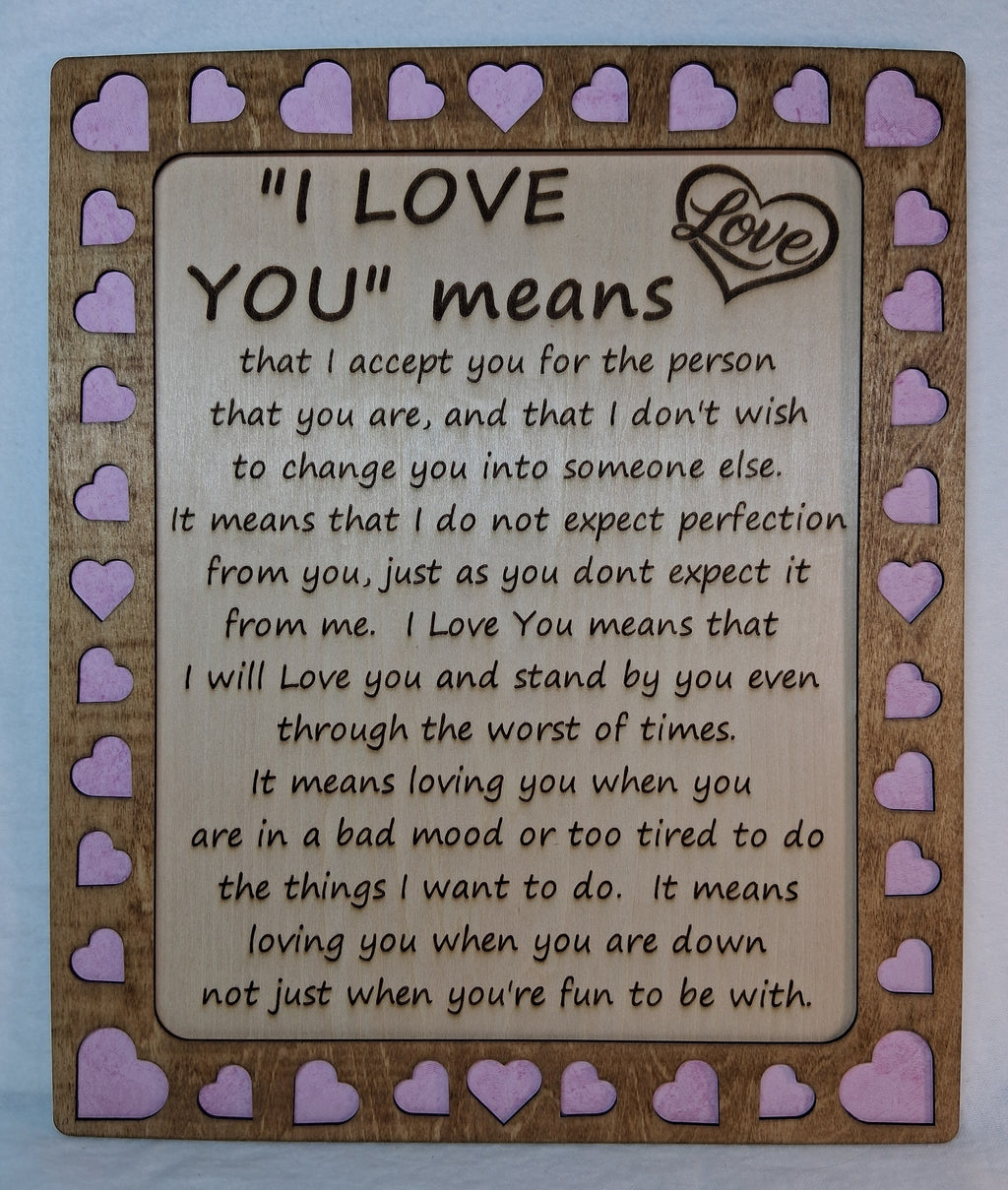 I Love You means - Decorative Plaque