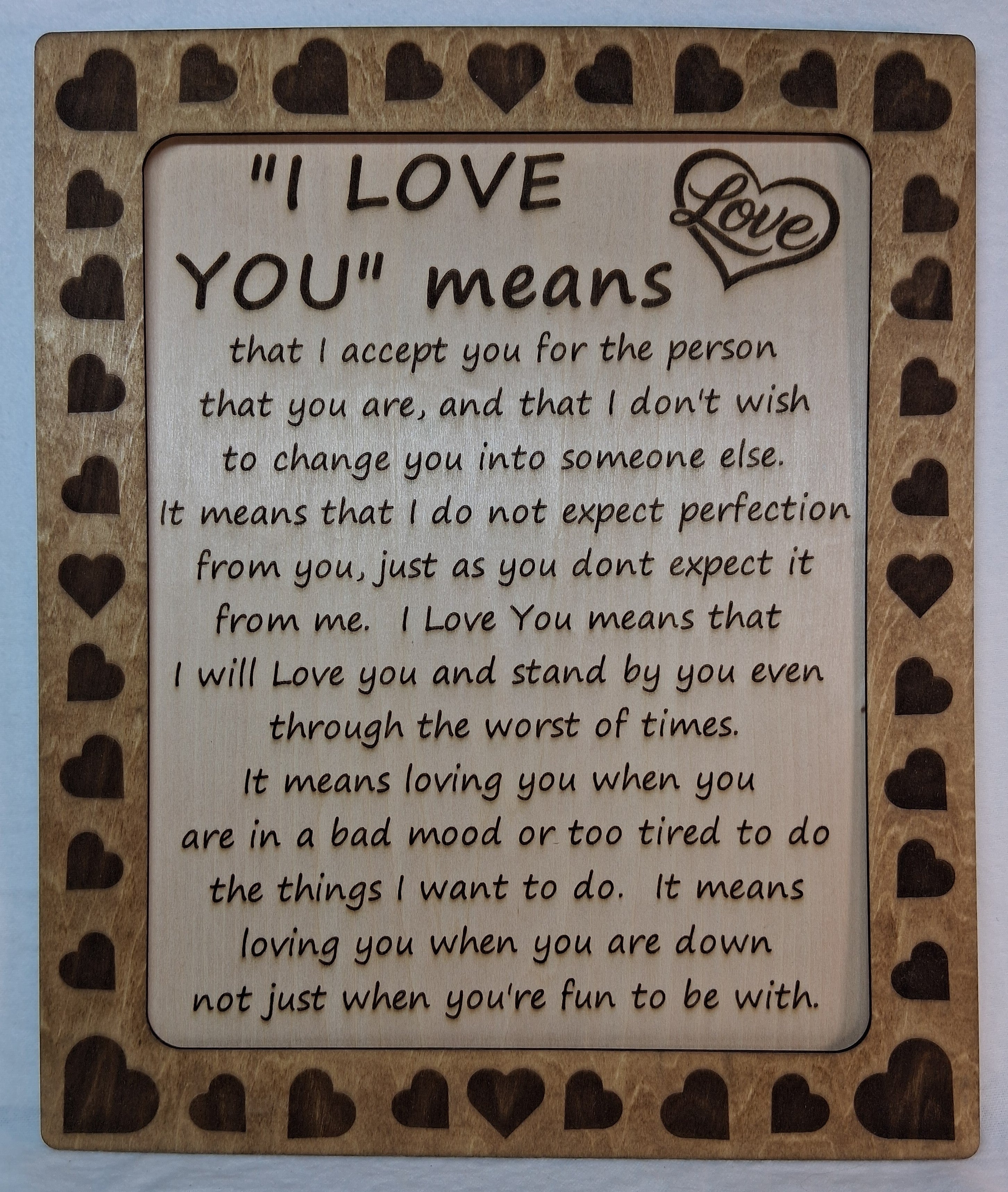 I Love You means - Decorative Plaque