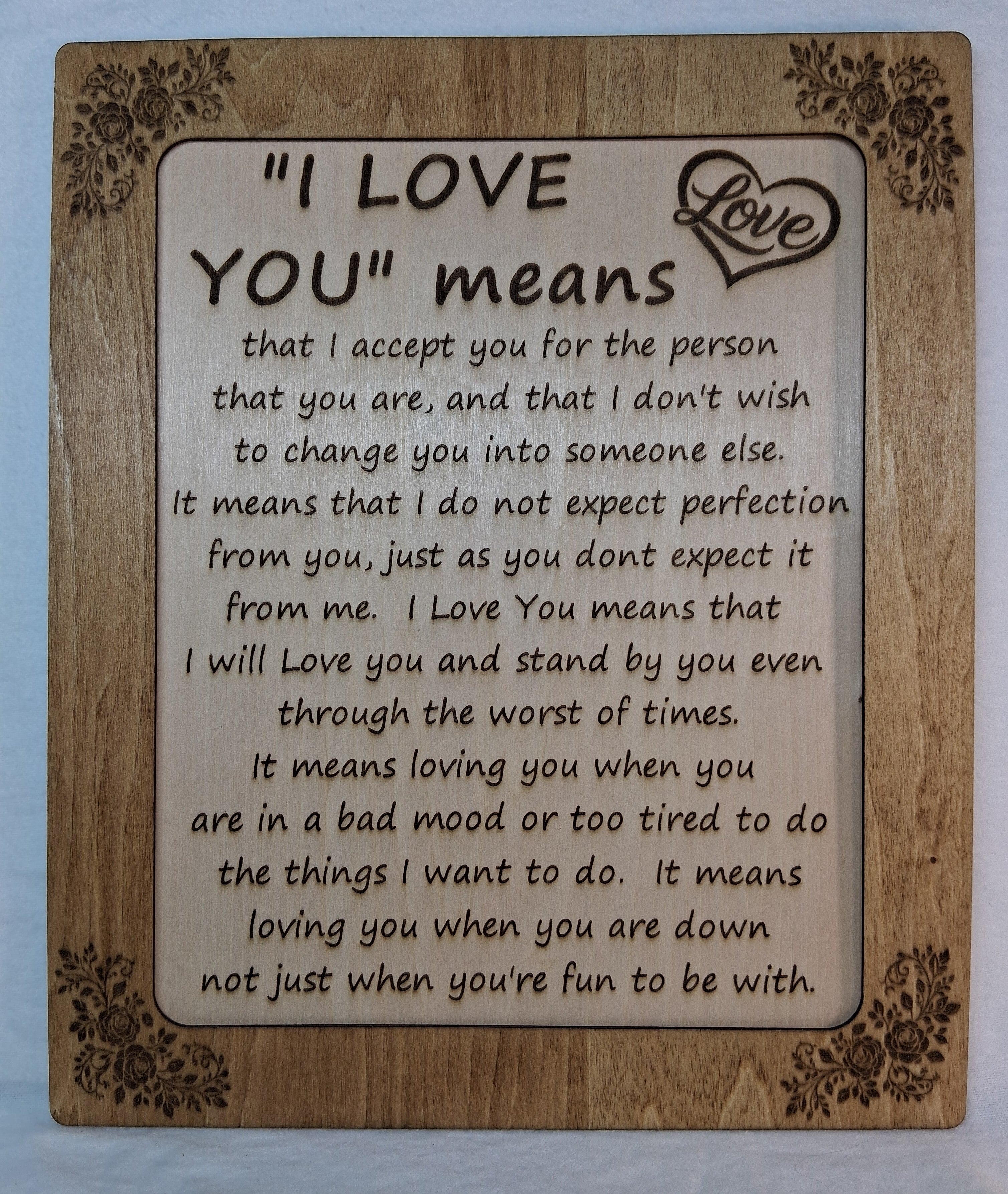 I Love You means - Decorative Plaque