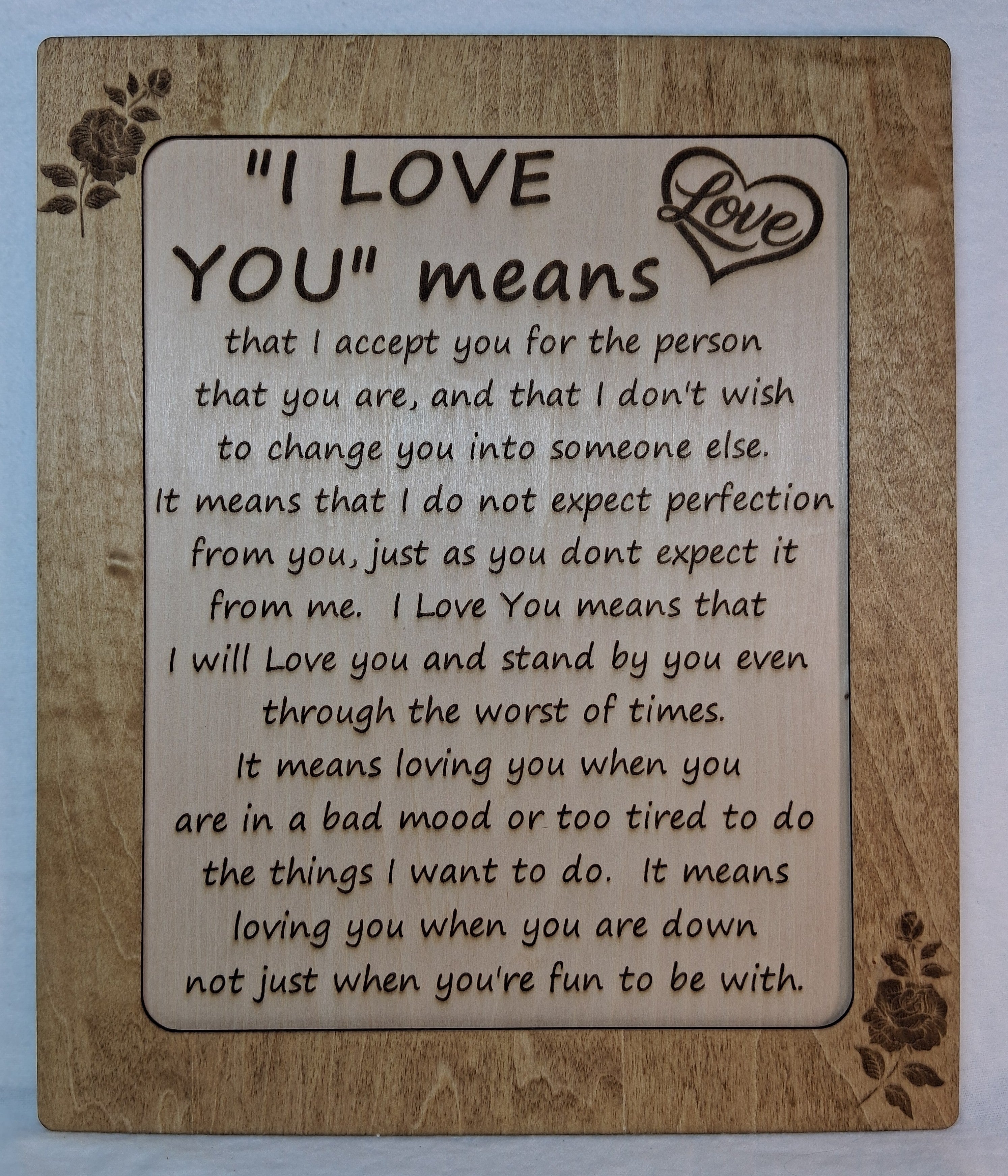 I Love You means - Decorative Plaque