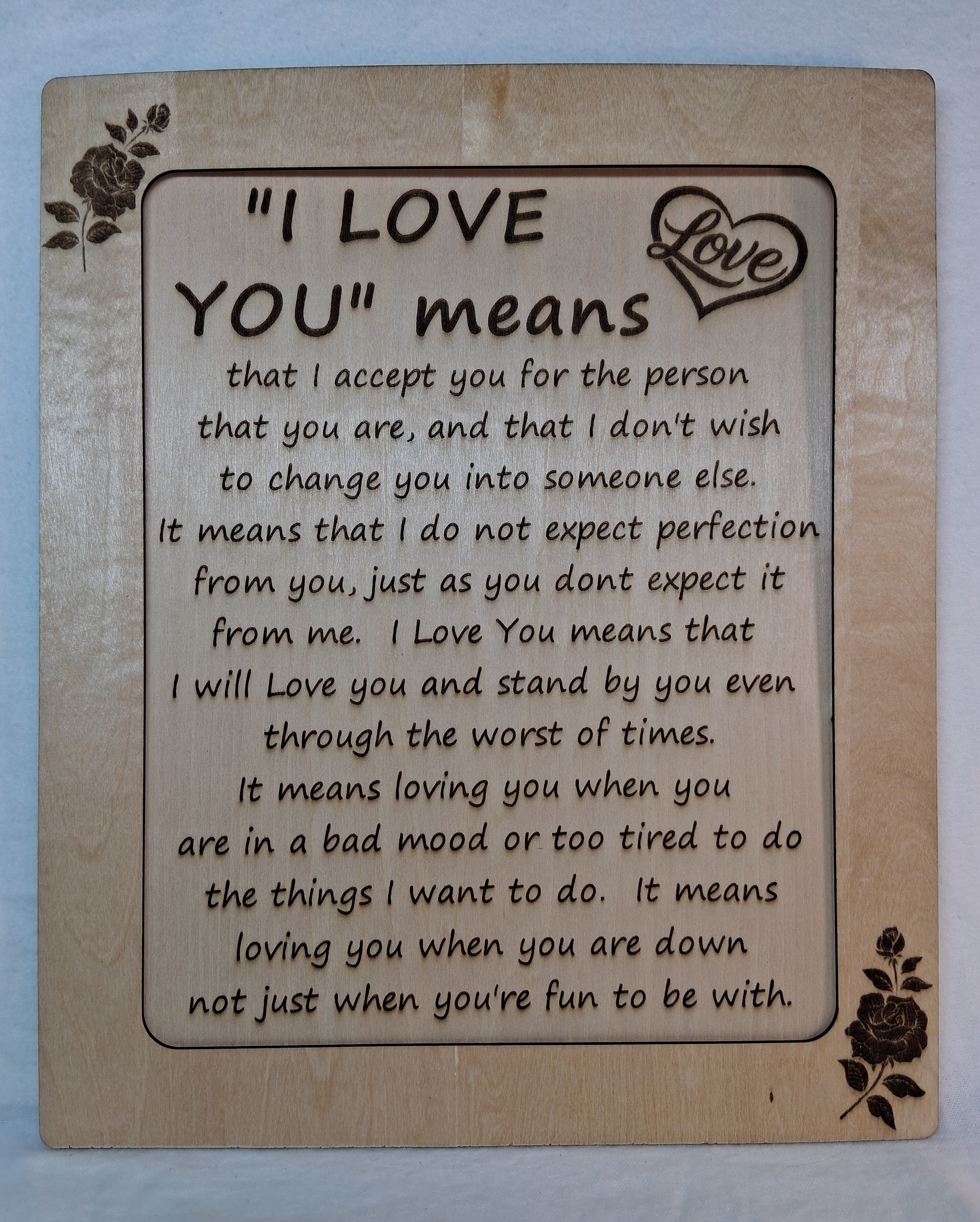 I Love You means - Decorative Plaque