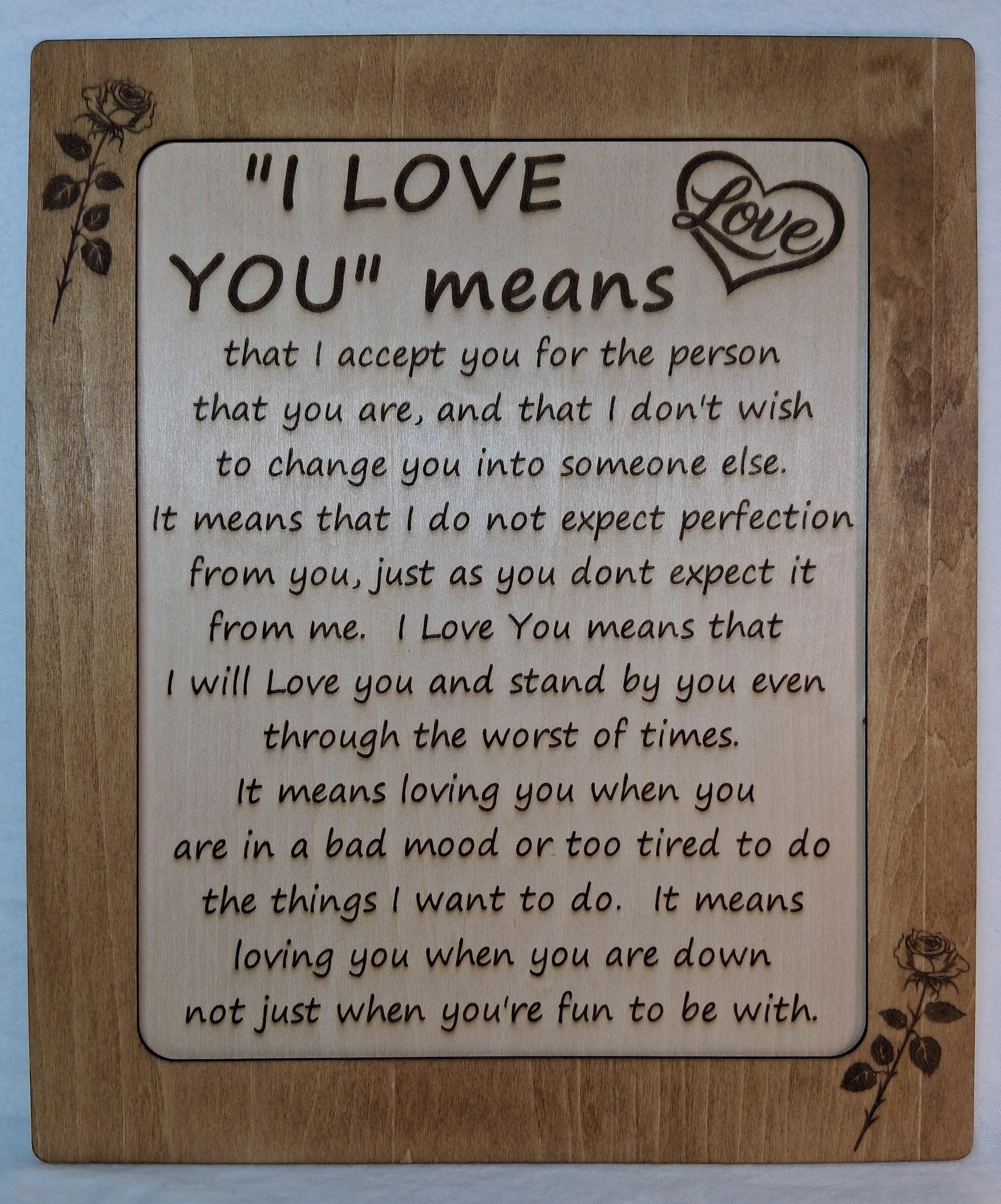 I Love You means - Decorative Plaque