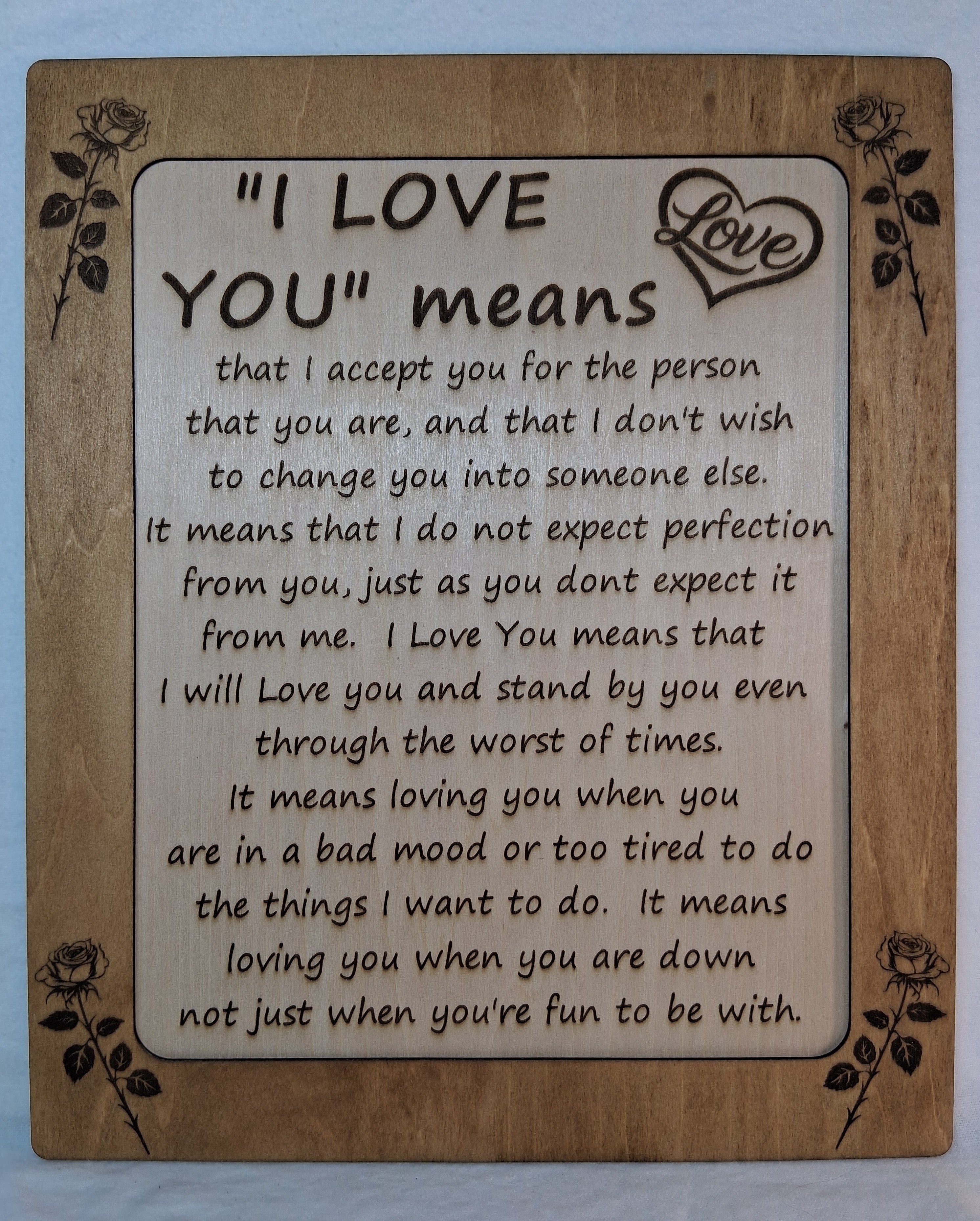 I Love You means - Decorative Plaque