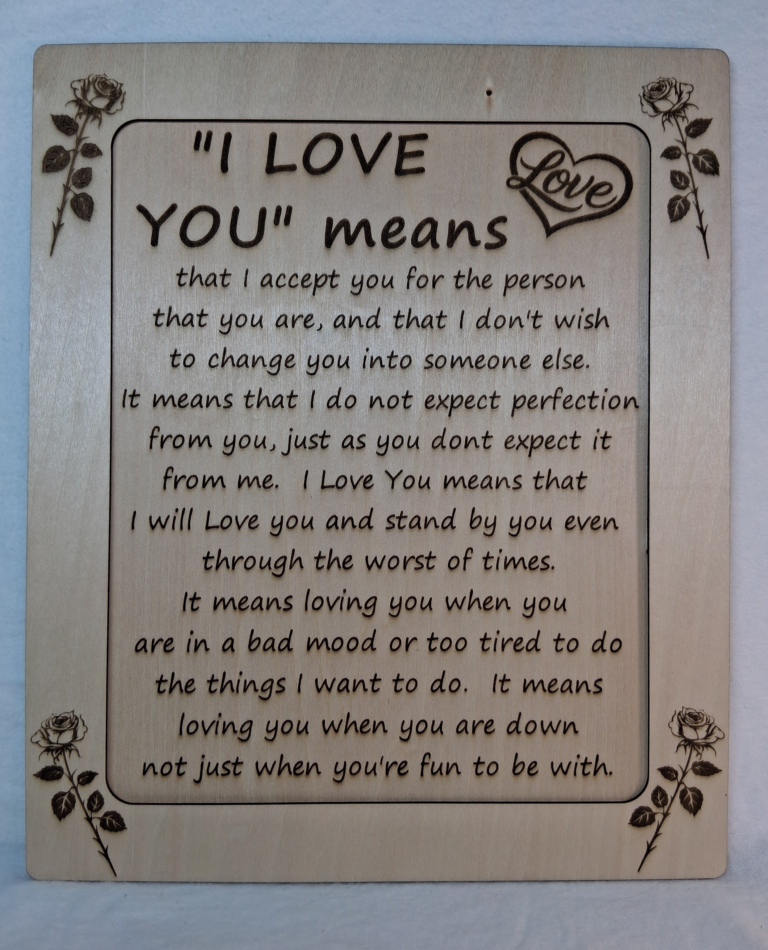 I Love You means - Decorative Plaque