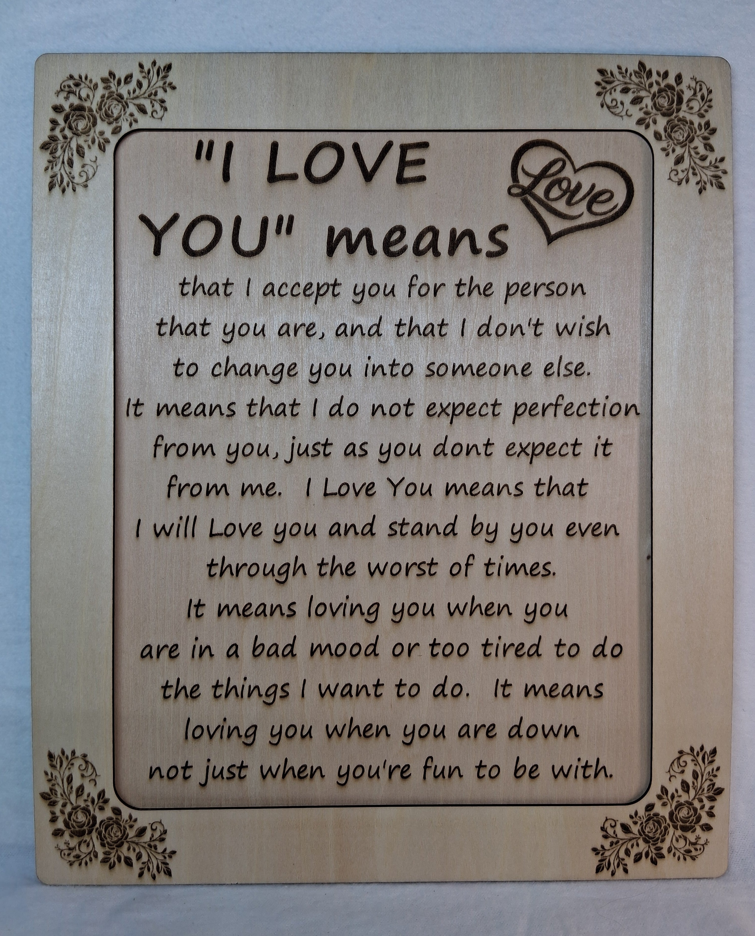 I Love You means - Decorative Plaque