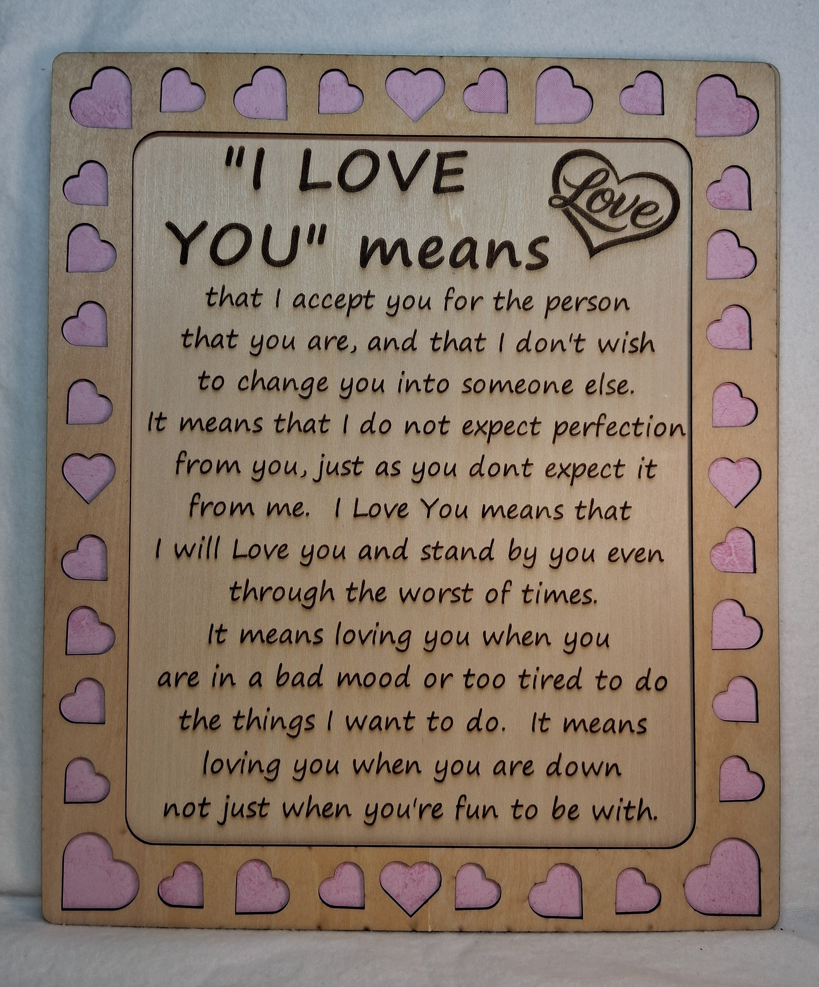 I Love You means - Decorative Plaque