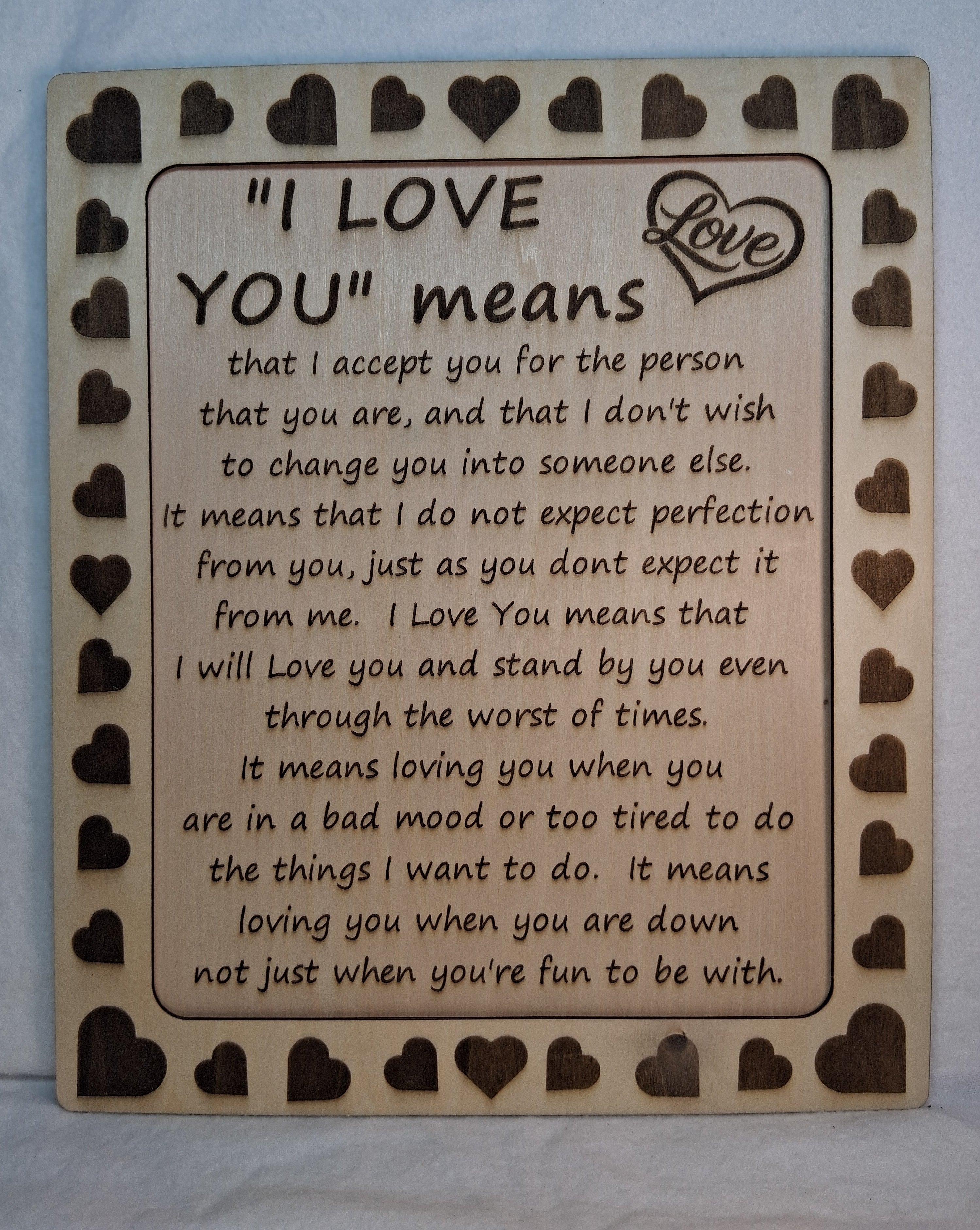 I Love You means - Decorative Plaque