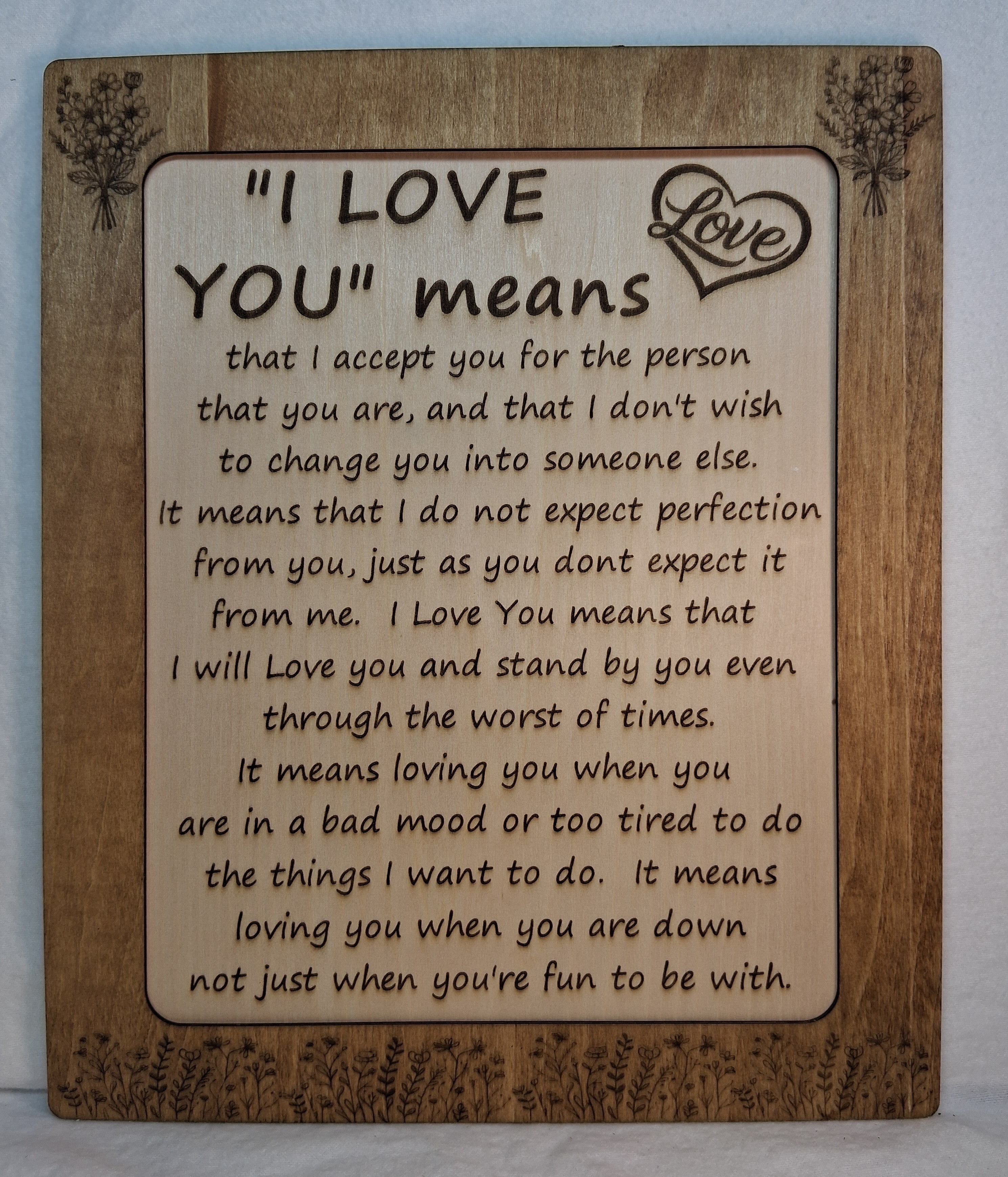 I Love You means - Decorative Plaque