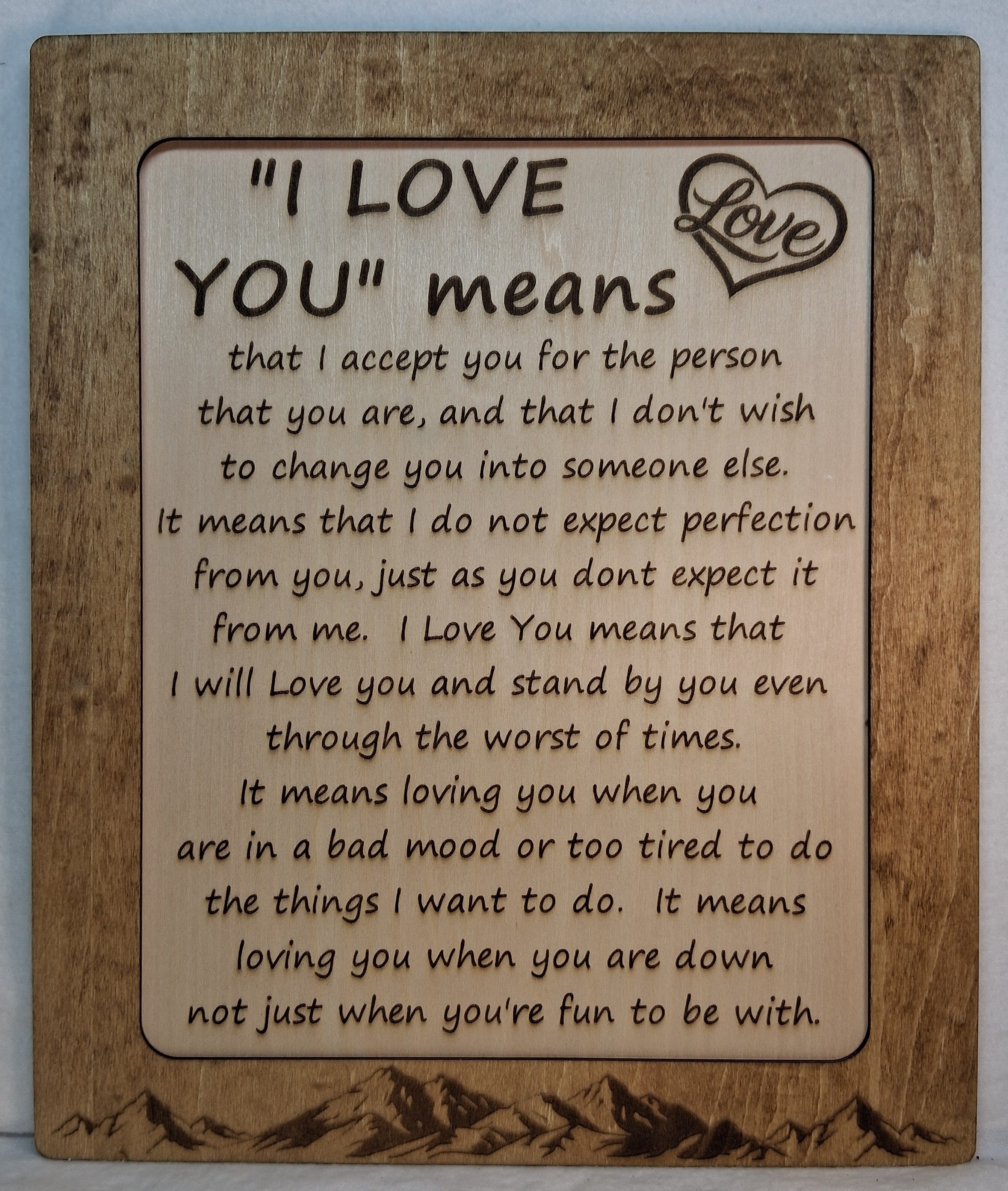 I Love You means - Decorative Plaque