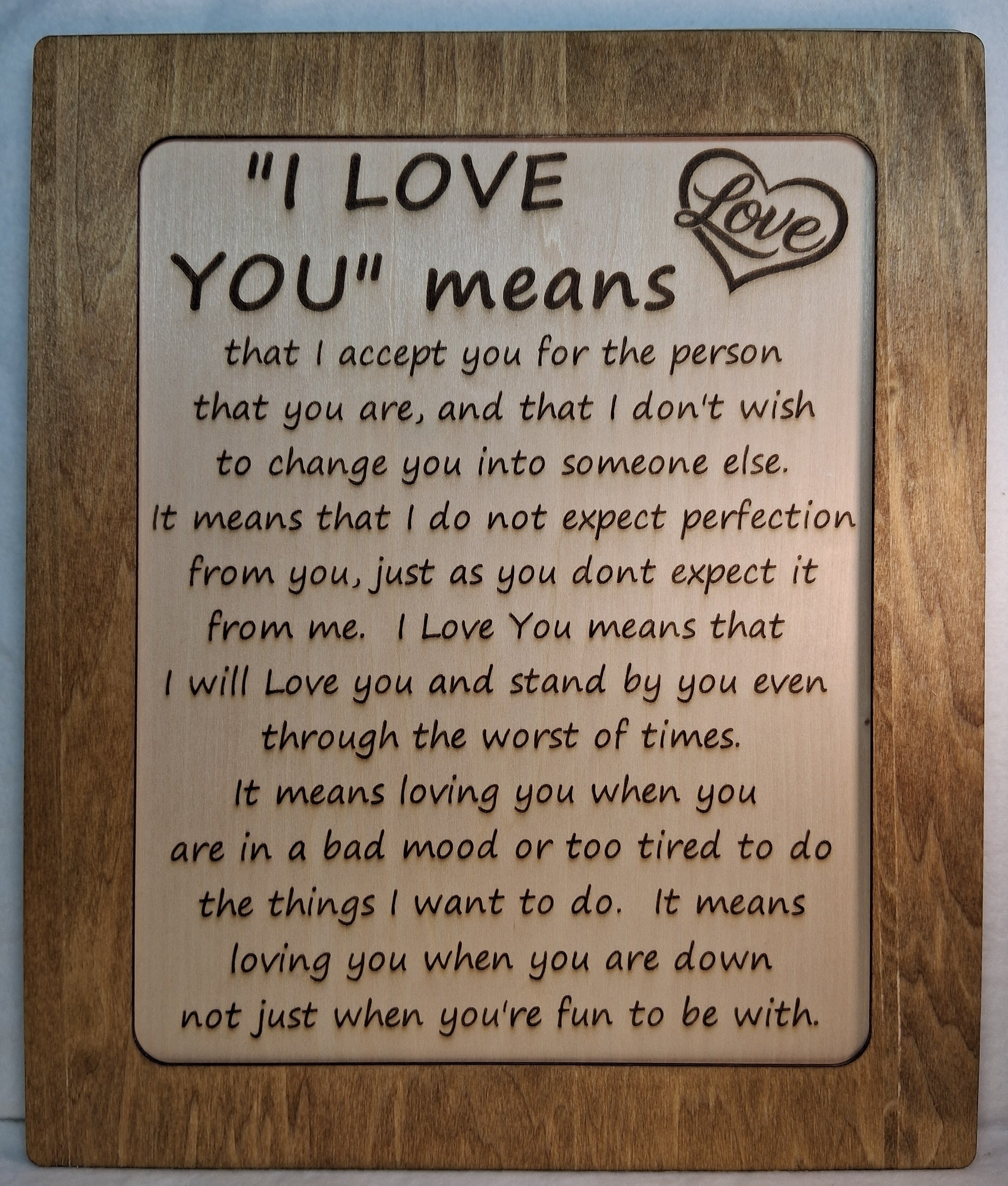 I Love You means - Decorative Plaque
