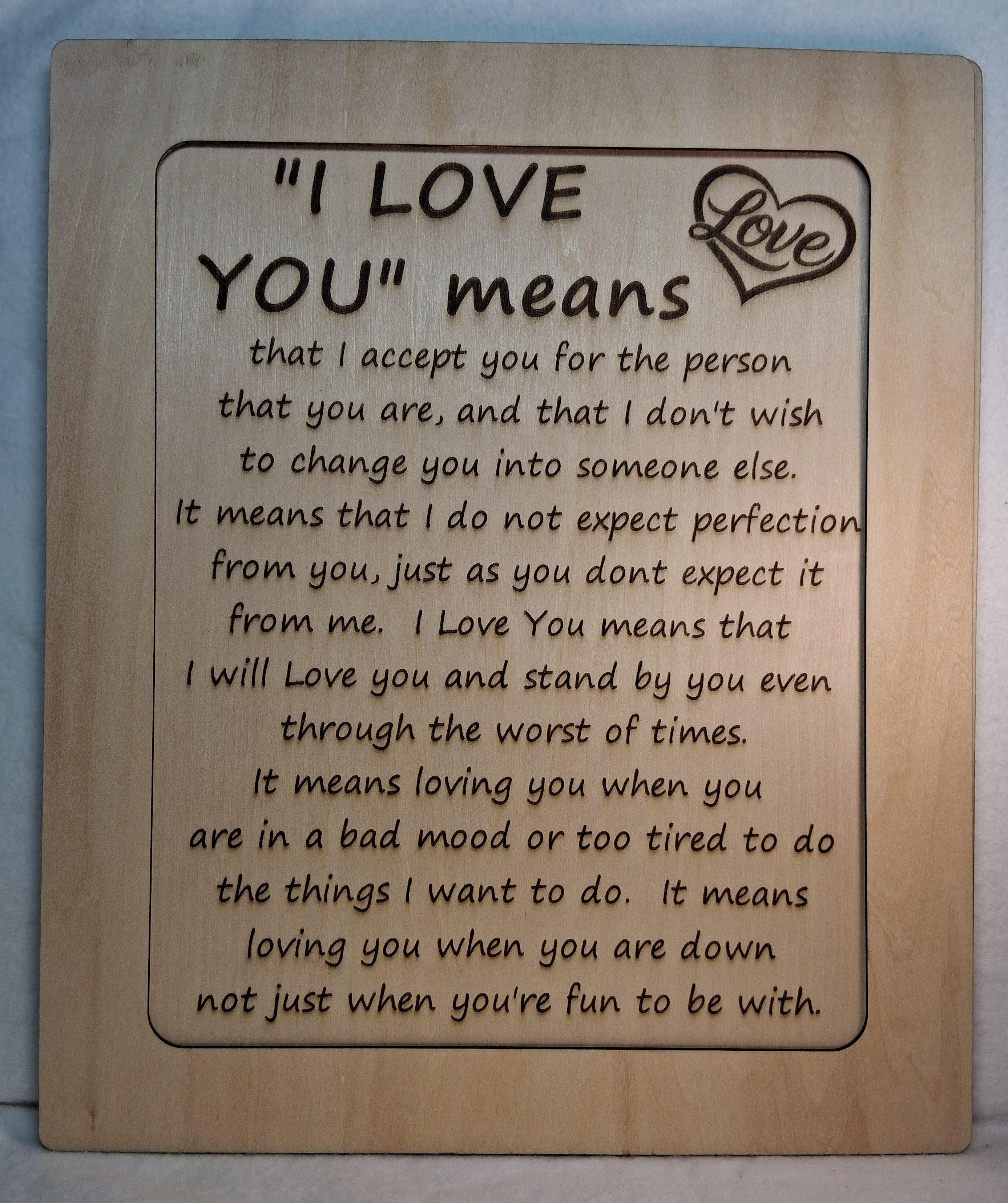 I Love You means - Decorative Plaque