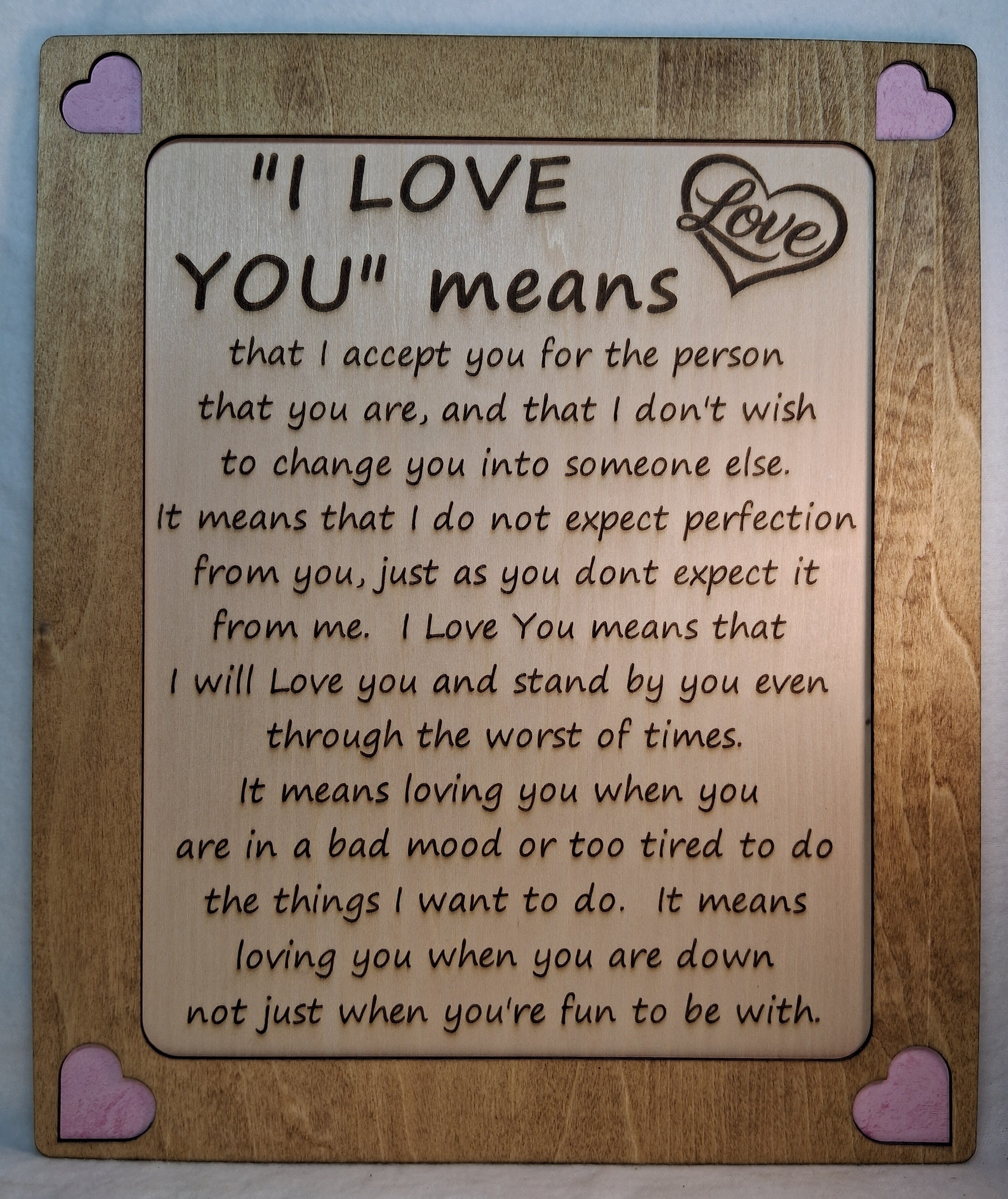 I Love You means - Decorative Plaque