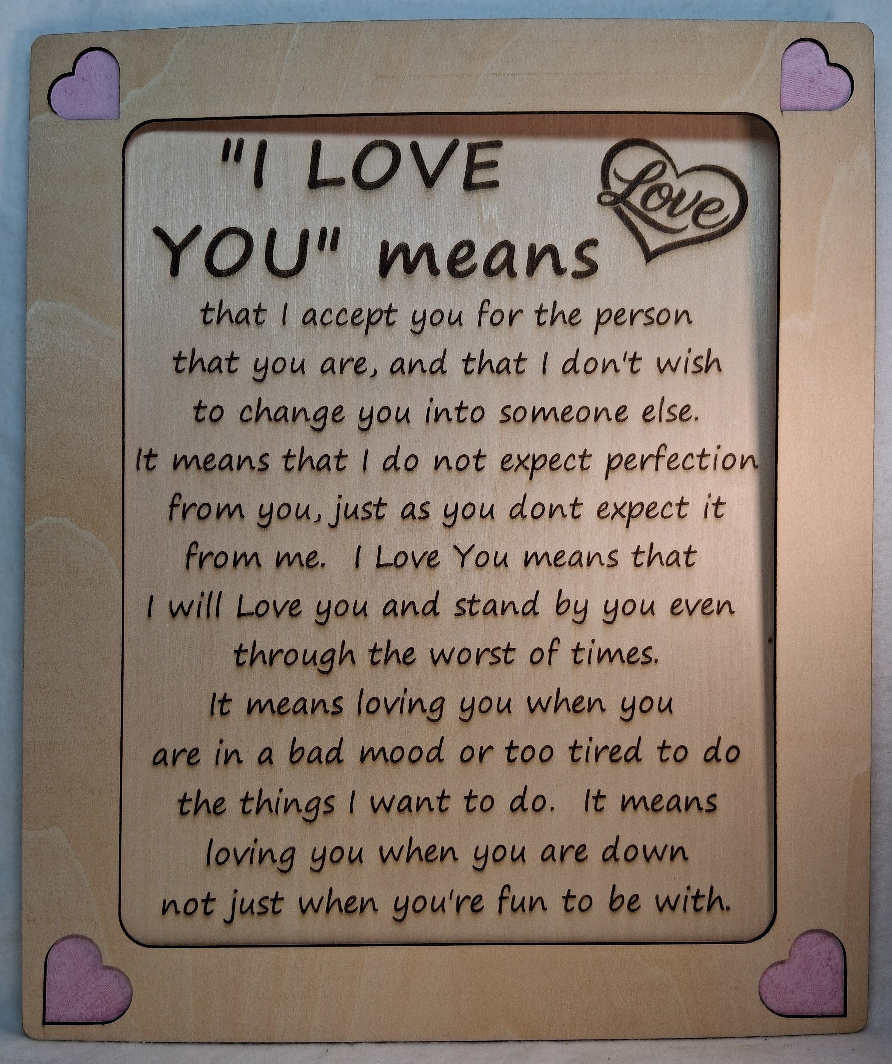 I Love You means - Decorative Plaque