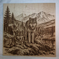 Pack of Wolves In Mountains Laser Engraving