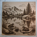 Frogs in a Mountain Pond Laser Engraving