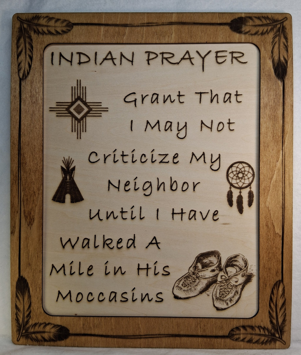 Indian Prayer Framed Laser Engraving