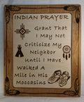 Indian Prayer Framed Laser Engraving