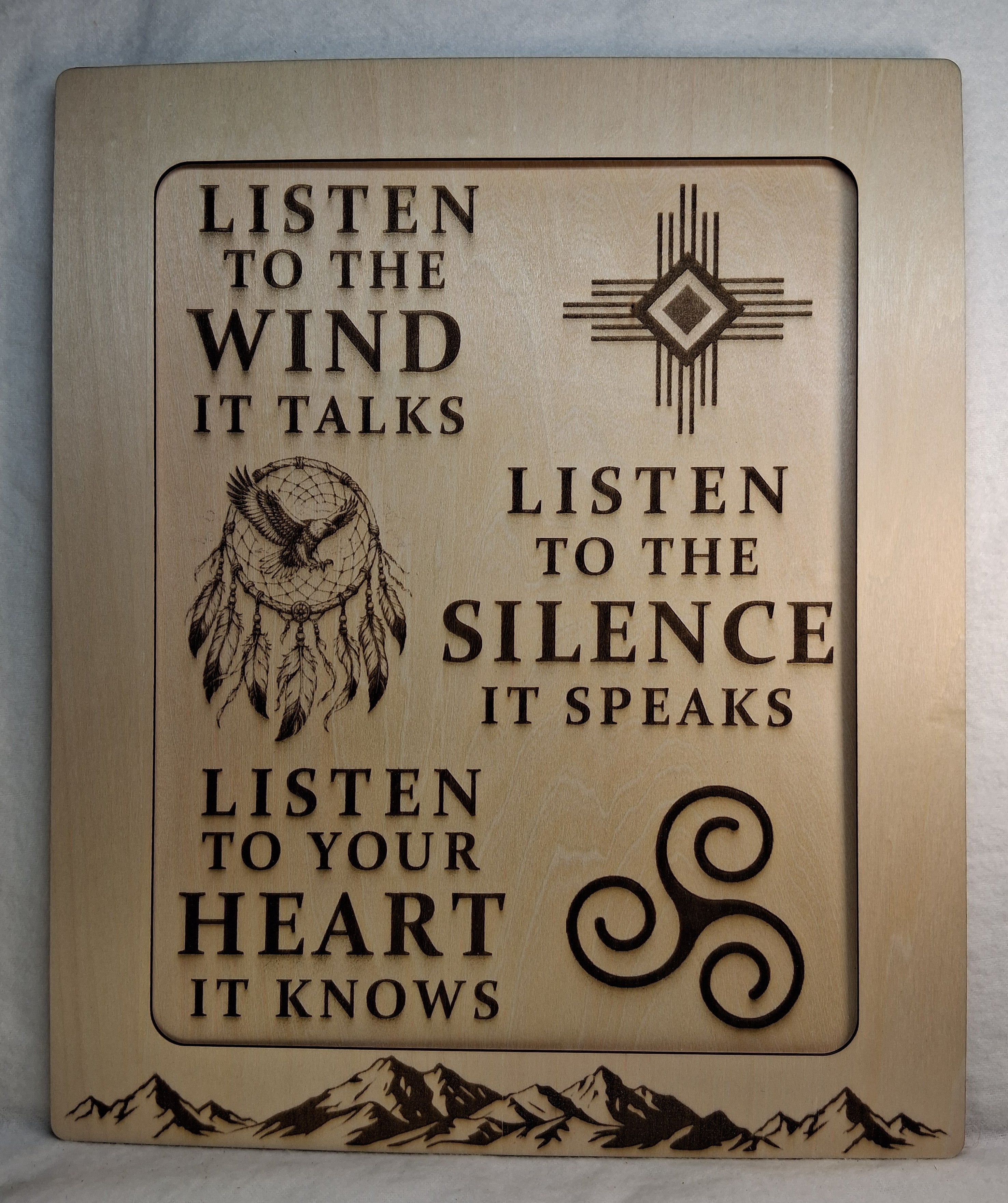 Listen To The Wind Framed Laser Engraving