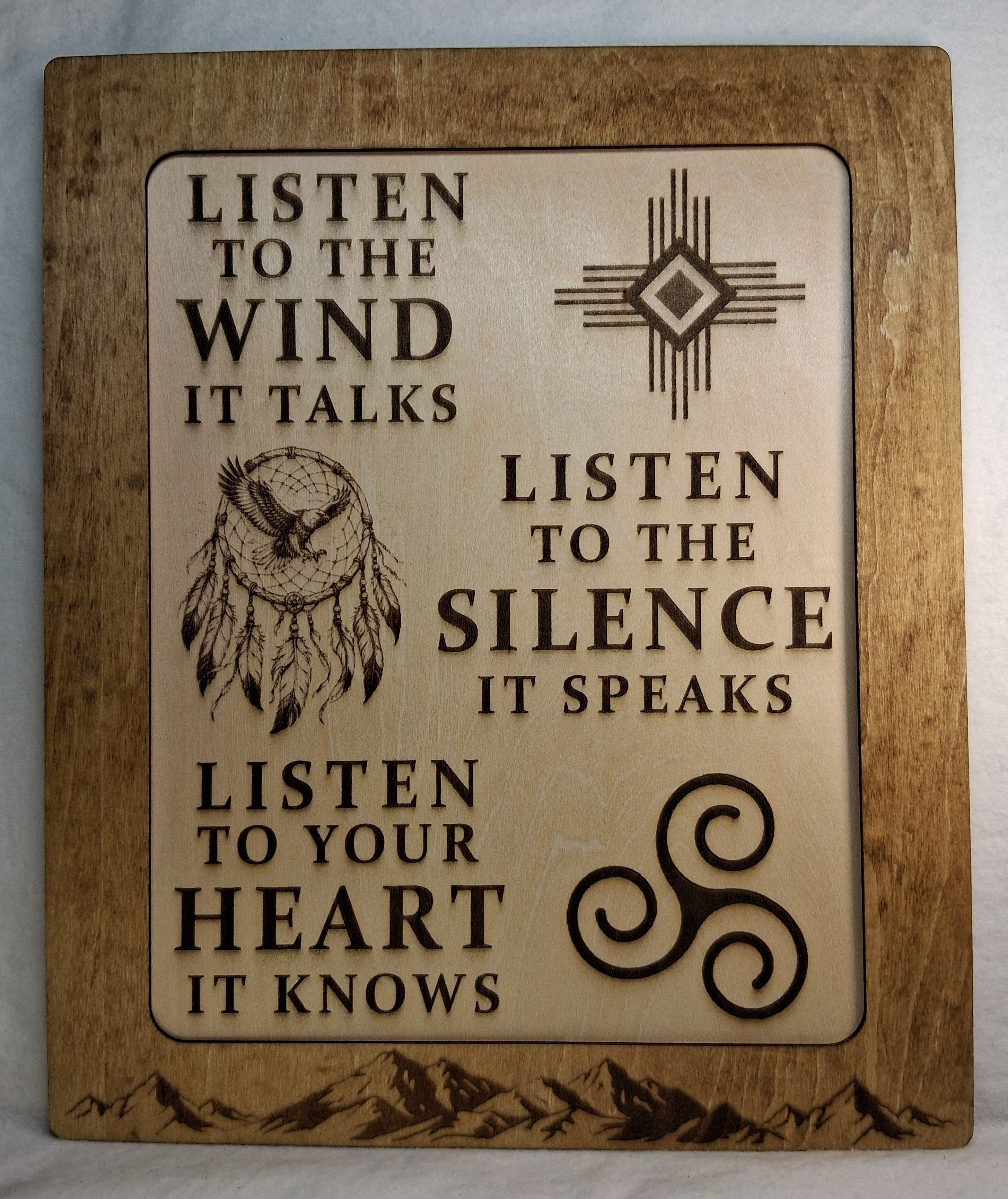 Listen To The Wind Framed Laser Engraving