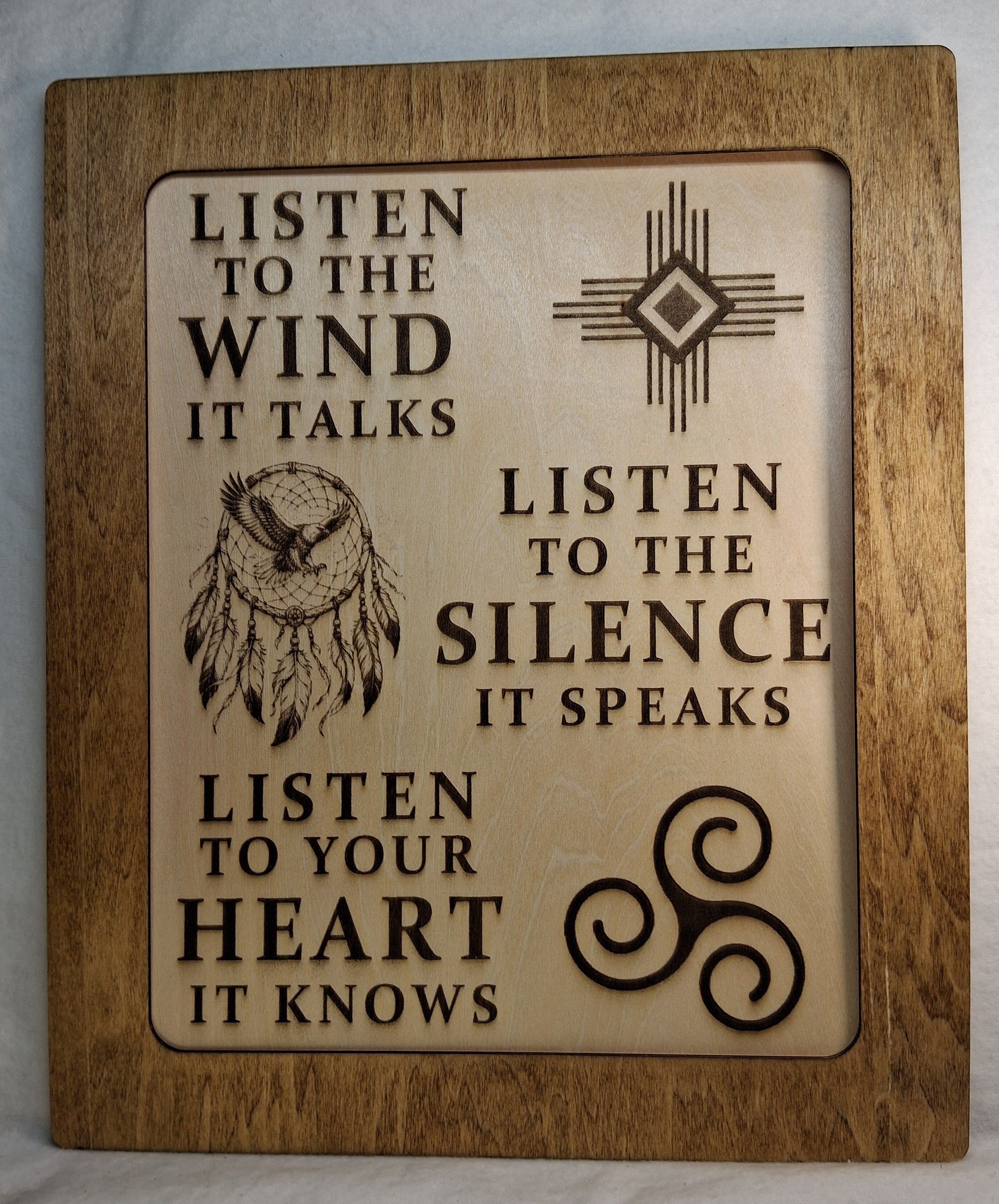 Listen To The Wind Framed Laser Engraving