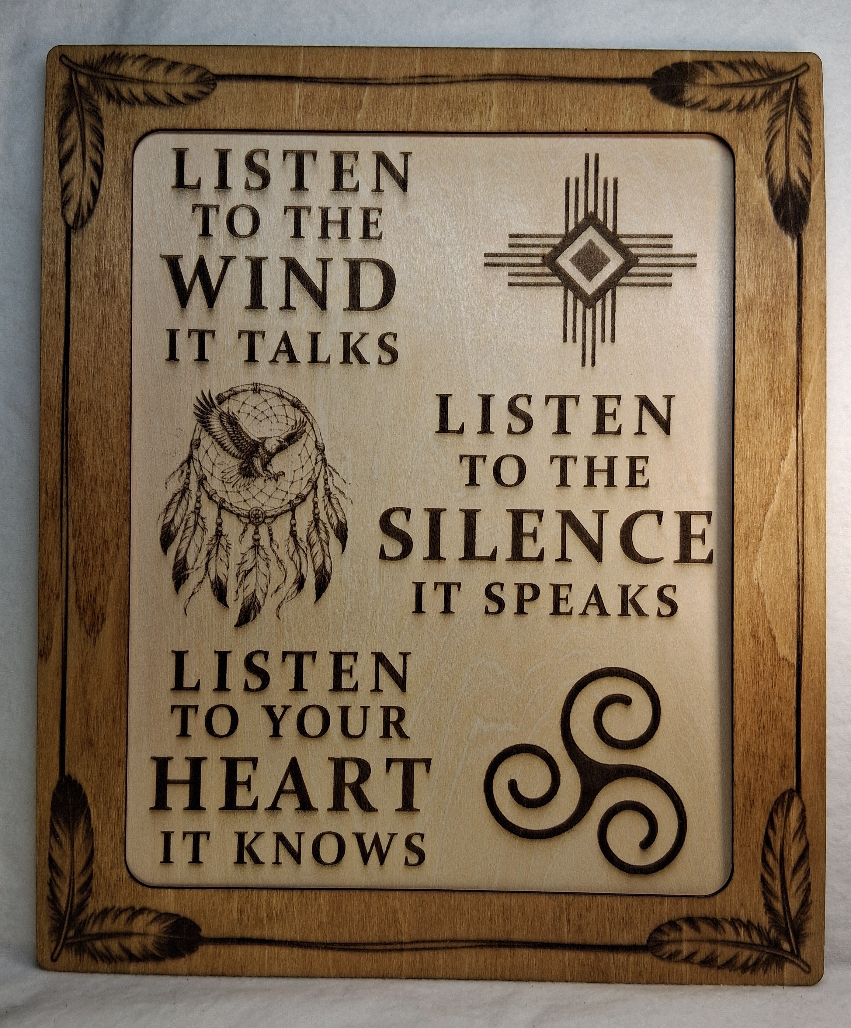 Listen To The Wind Framed Laser Engraving