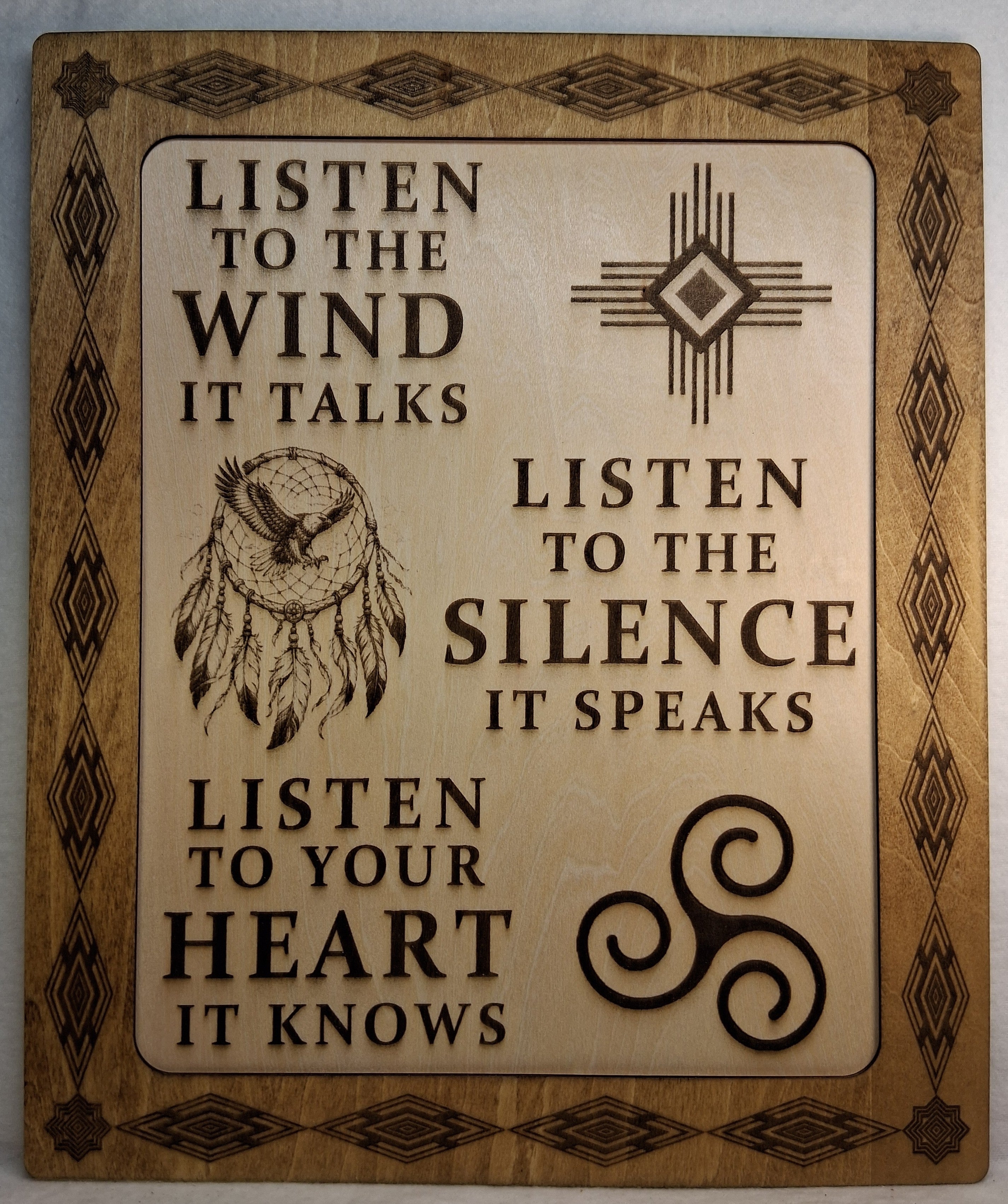 Listen To The Wind Framed Laser Engraving