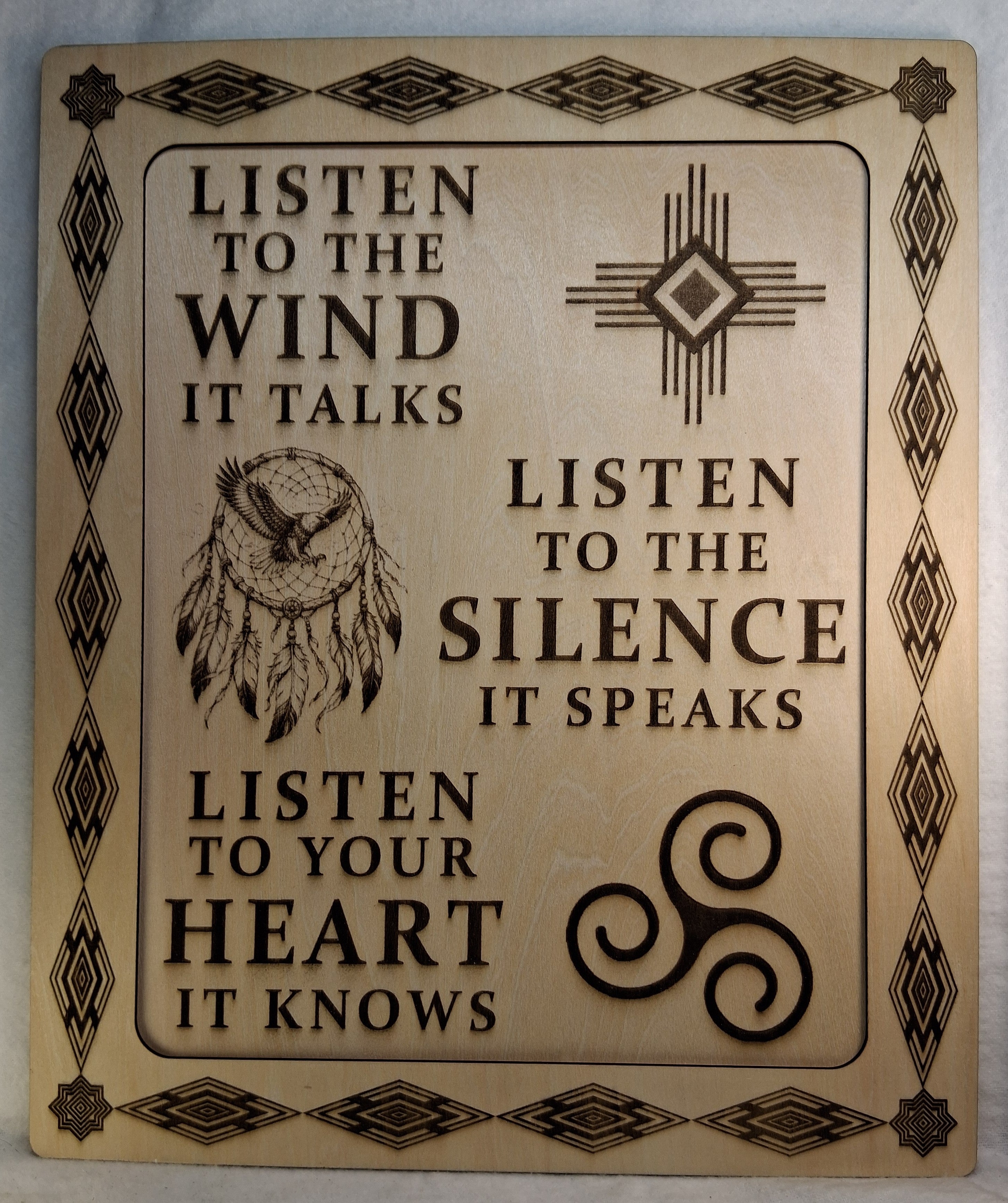 Listen To The Wind Framed Laser Engraving