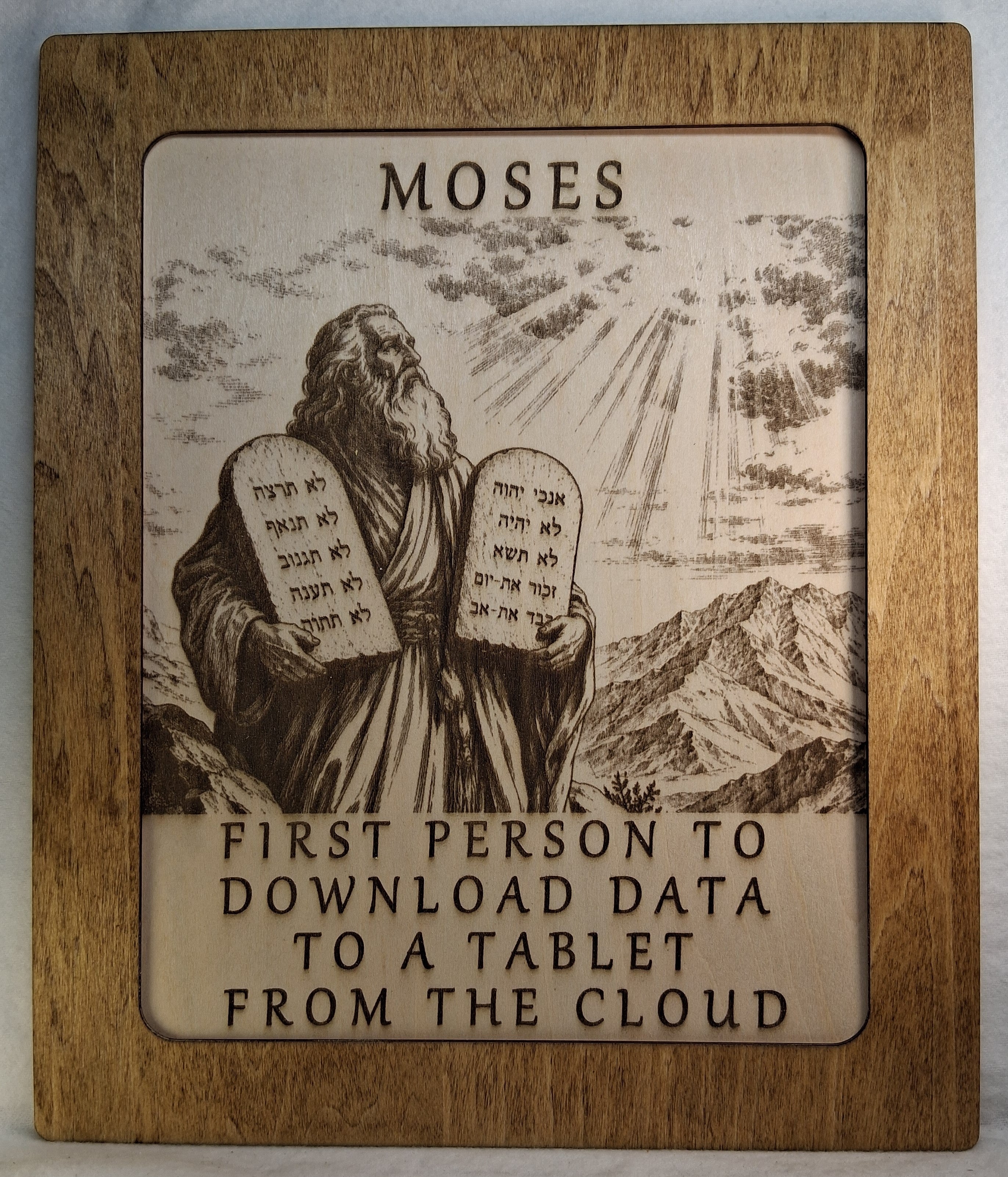 Moses - First Person to Download Data to a Tablet Decorative Plaque