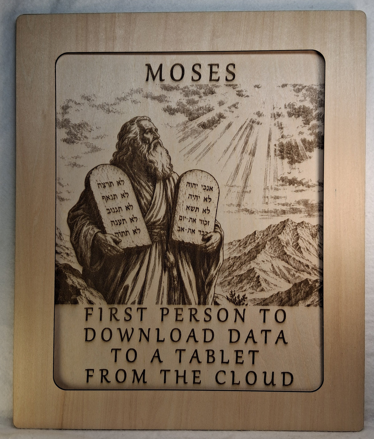 Moses - First Person to Download Data to a Tablet Decorative Plaque