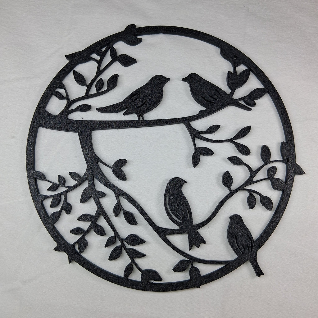 Wall Art Birds in Tree 3D Printed