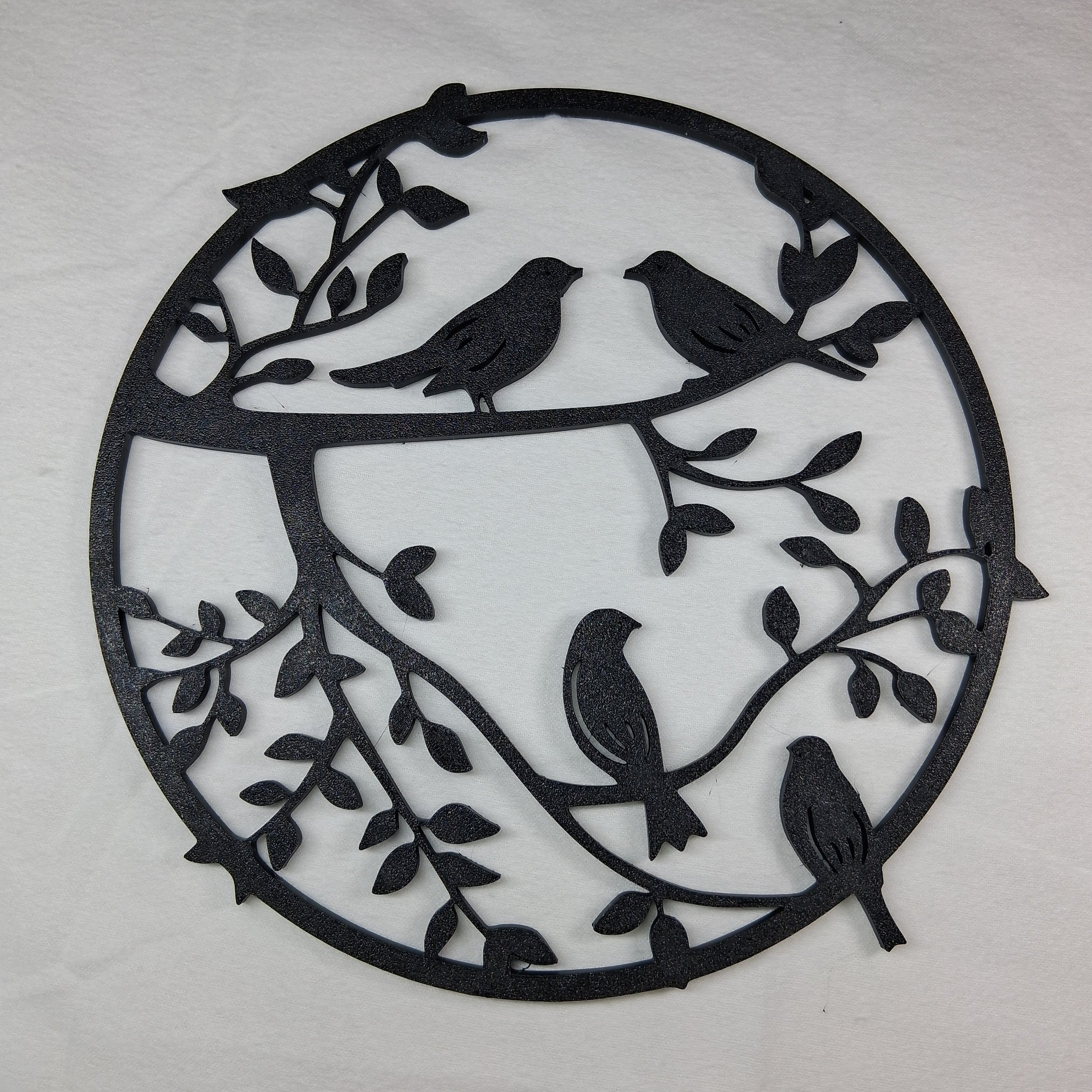Wall Art Birds in Tree 3D Printed