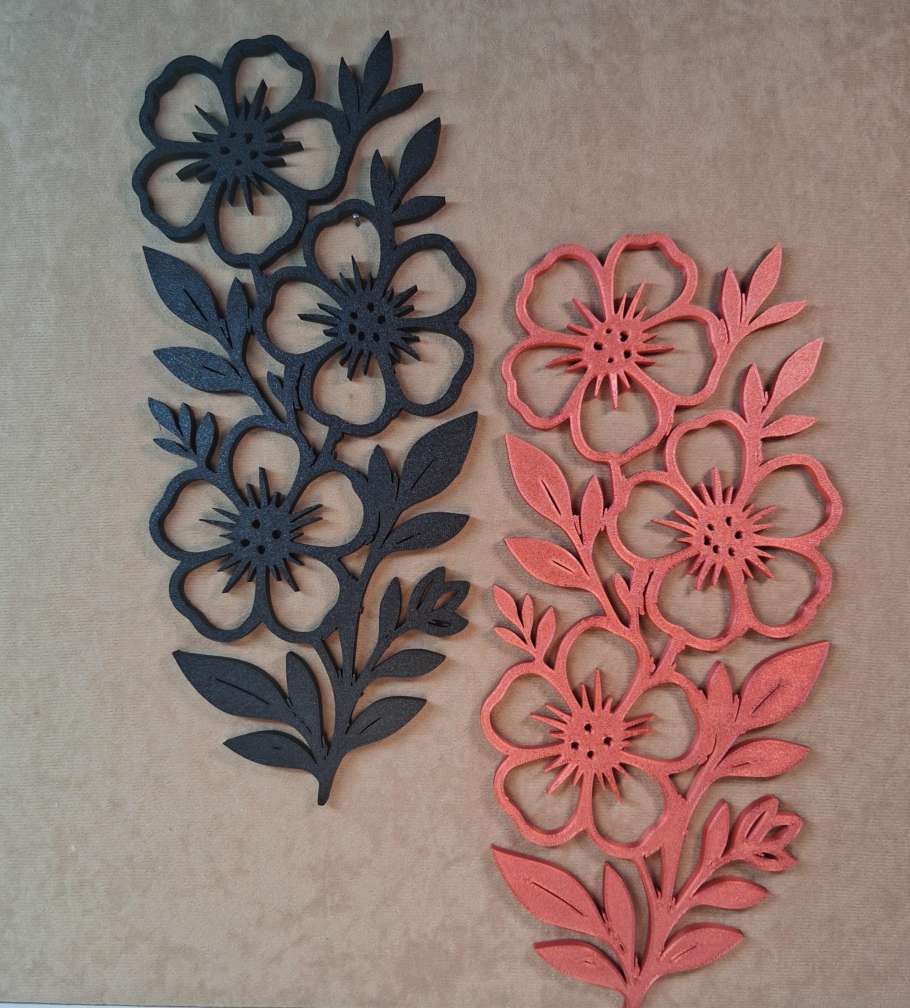 Wall Art Flowers on Stem 3D Printed
