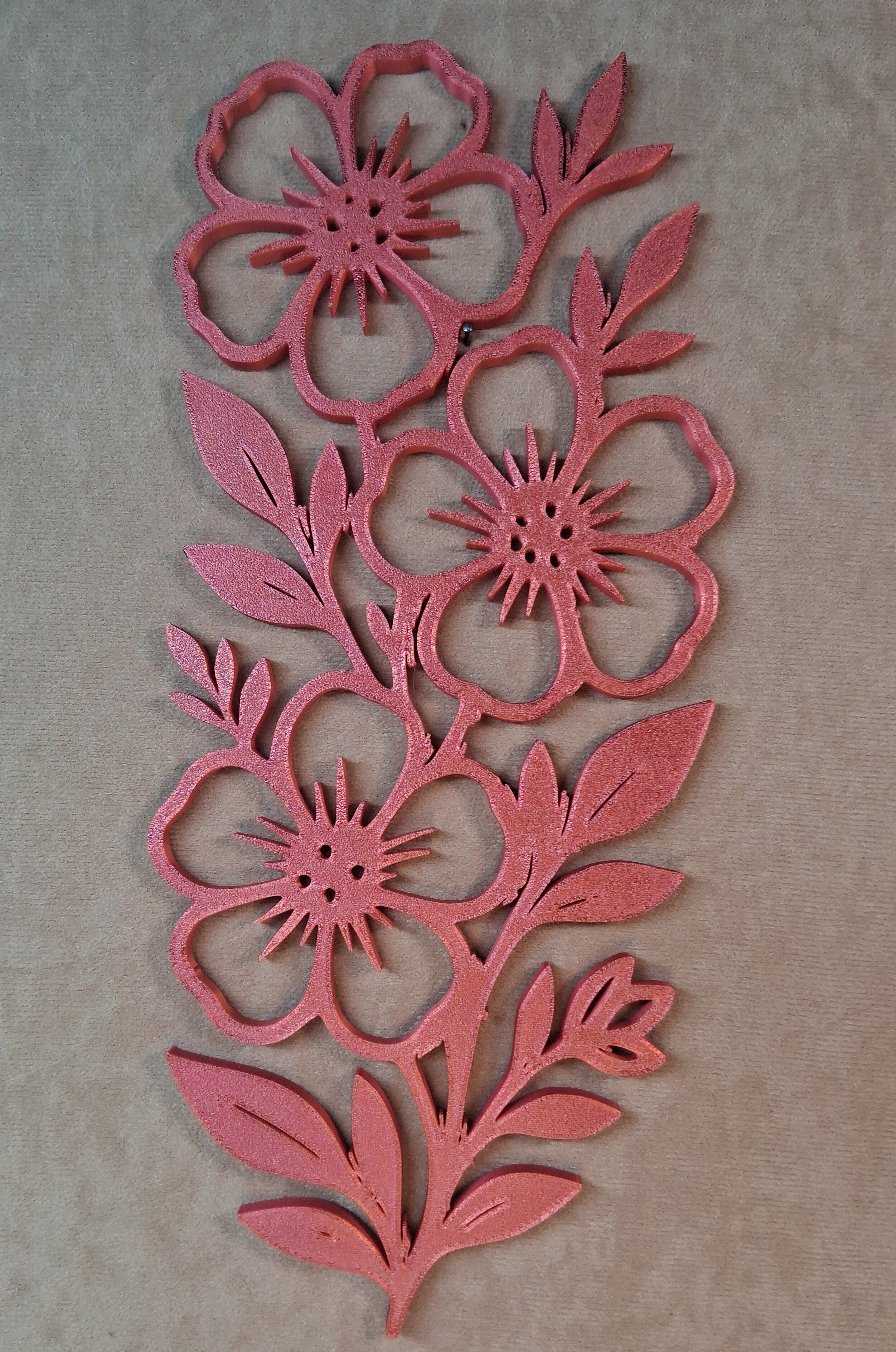 Wall Art Flowers on Stem 3D Printed