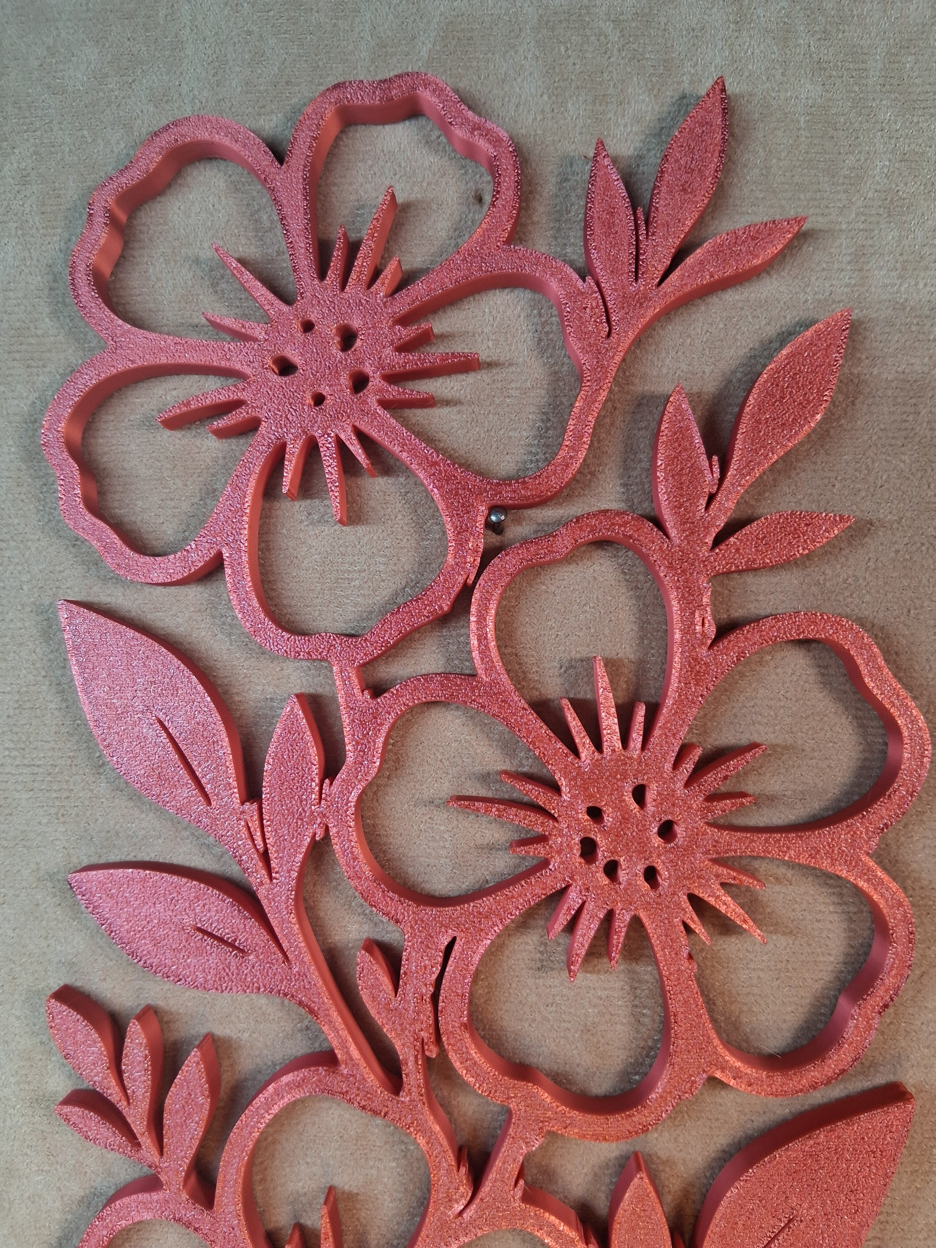 Wall Art Flowers on Stem 3D Printed