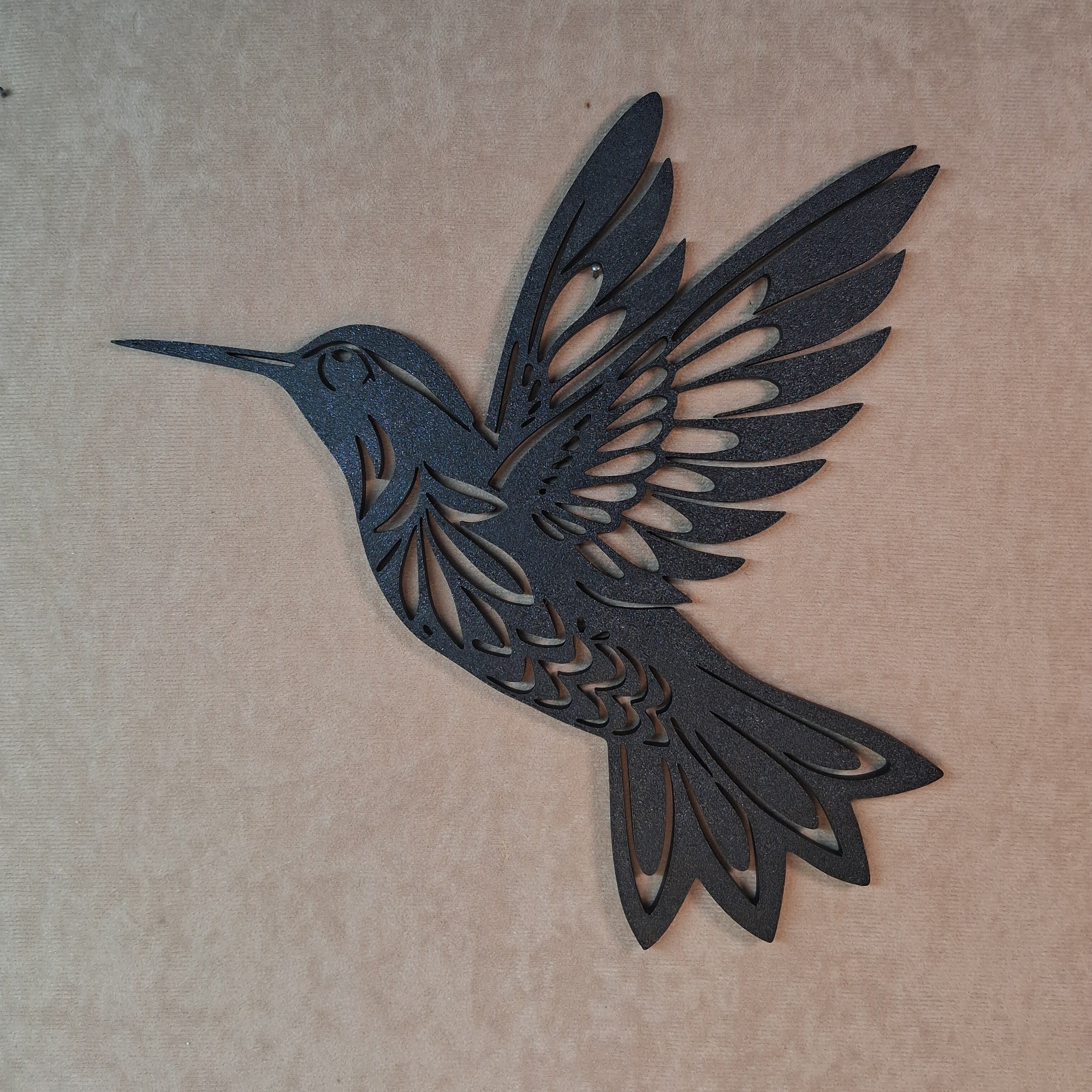 Wall Art Hummingbird in Flight 3D Printed