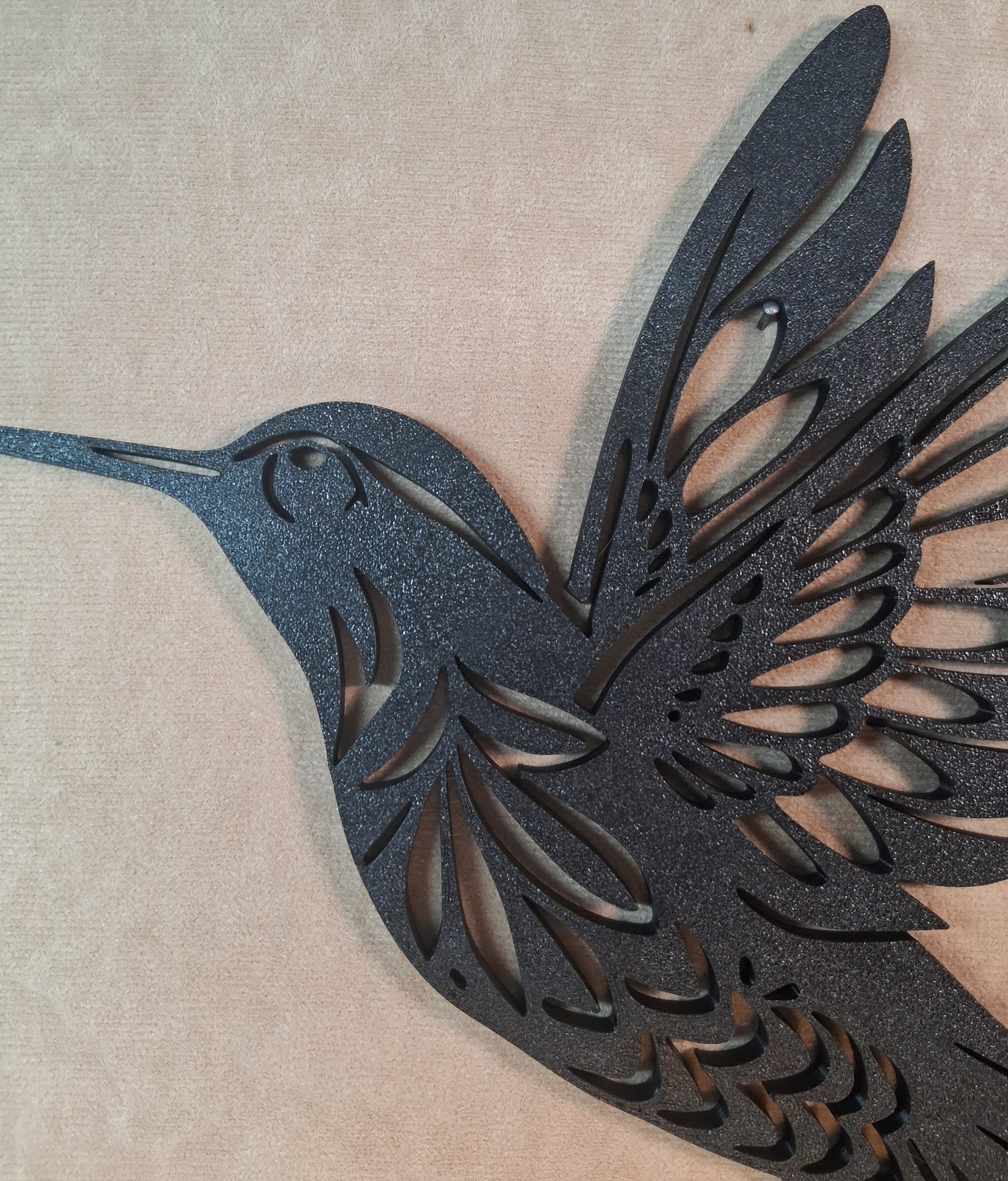 Wall Art Hummingbird in Flight 3D Printed