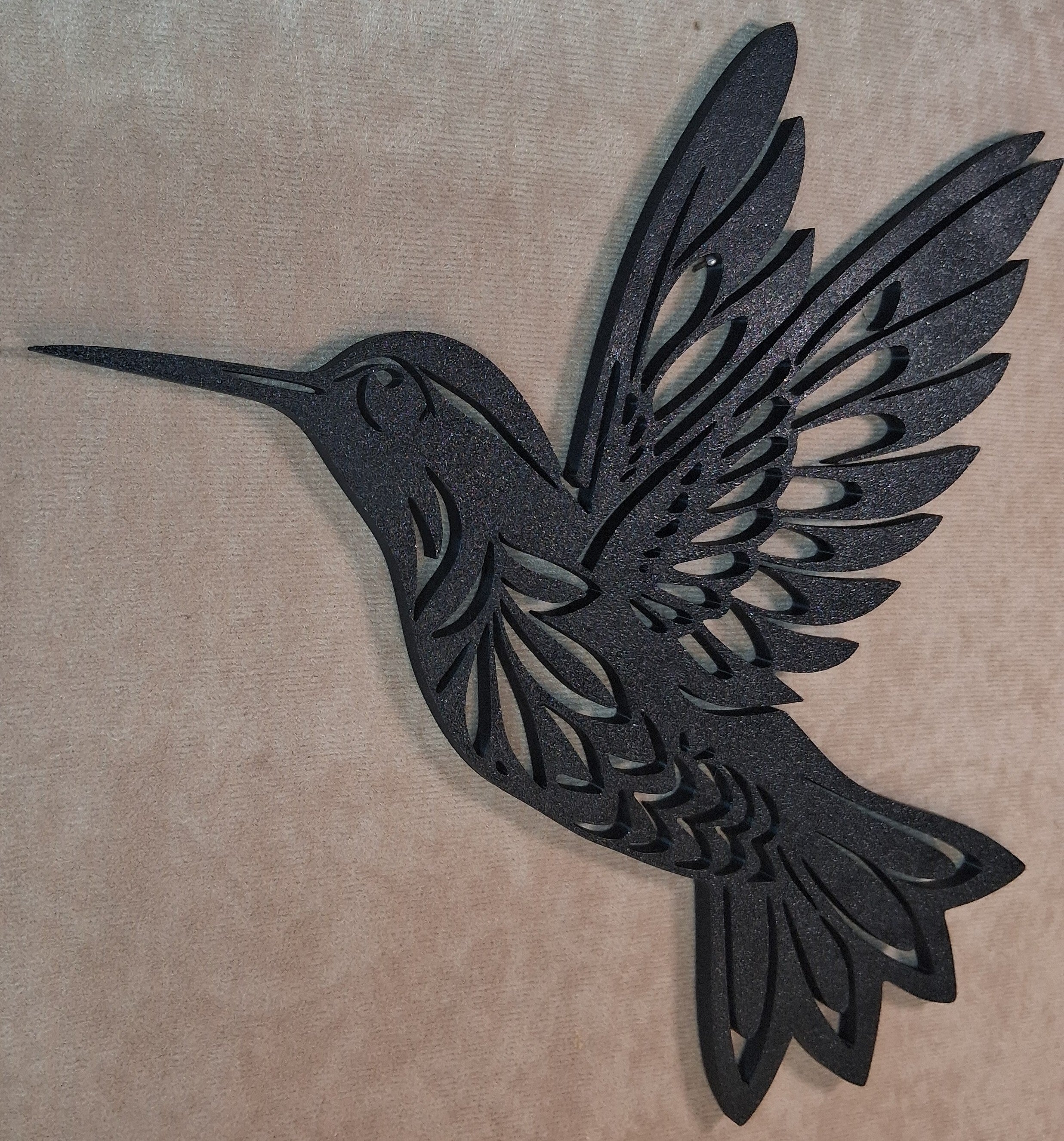 Wall Art Hummingbird in Flight 3D Printed
