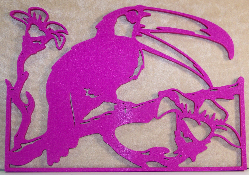 Wall Art Toucan on Branch 3D Printed