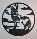 Wall Art Wolf Howling at the Moon 3D Printed