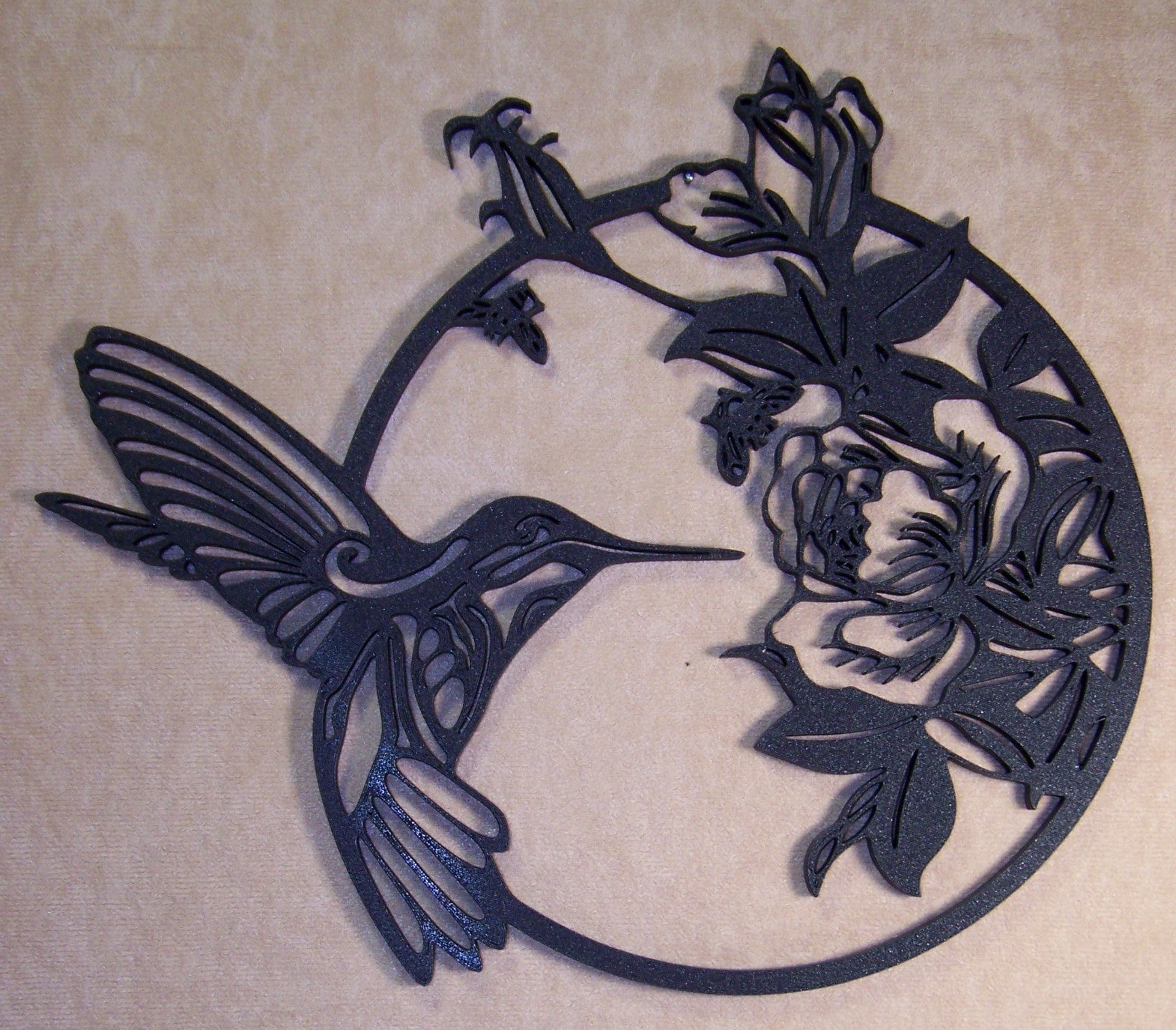 Wall Art Hummingbird Getting Nectar 3D Printed